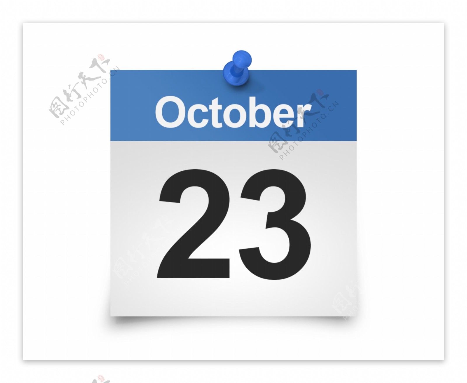 蓝色日历icon图标PSD模板