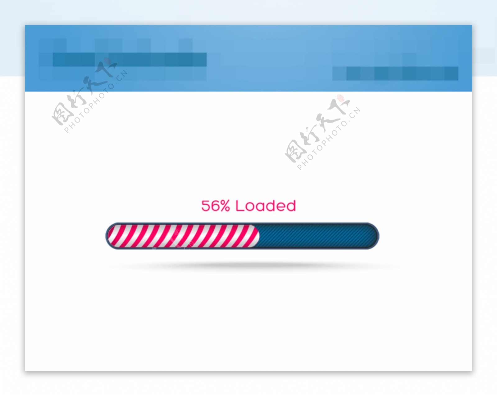 网页粉色条纹进度条滑块加载条素材