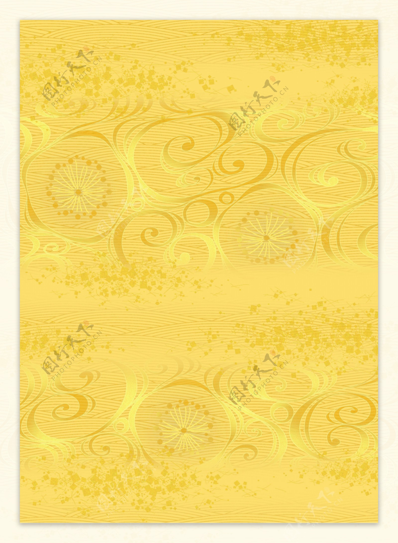 黄色欧式花纹图案背景