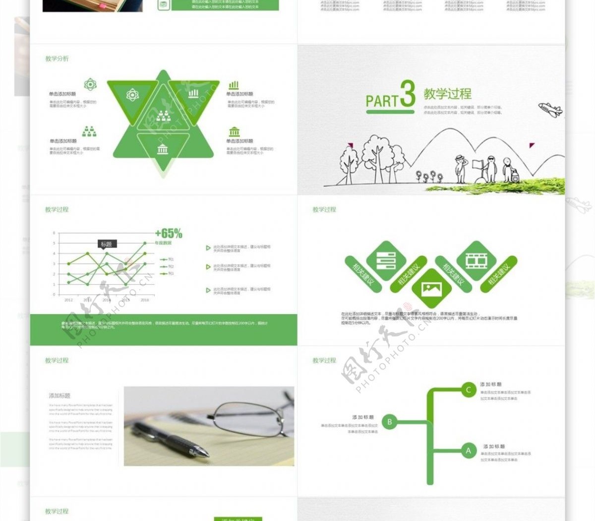 绿色清新儿童环保教育教学PPT模板