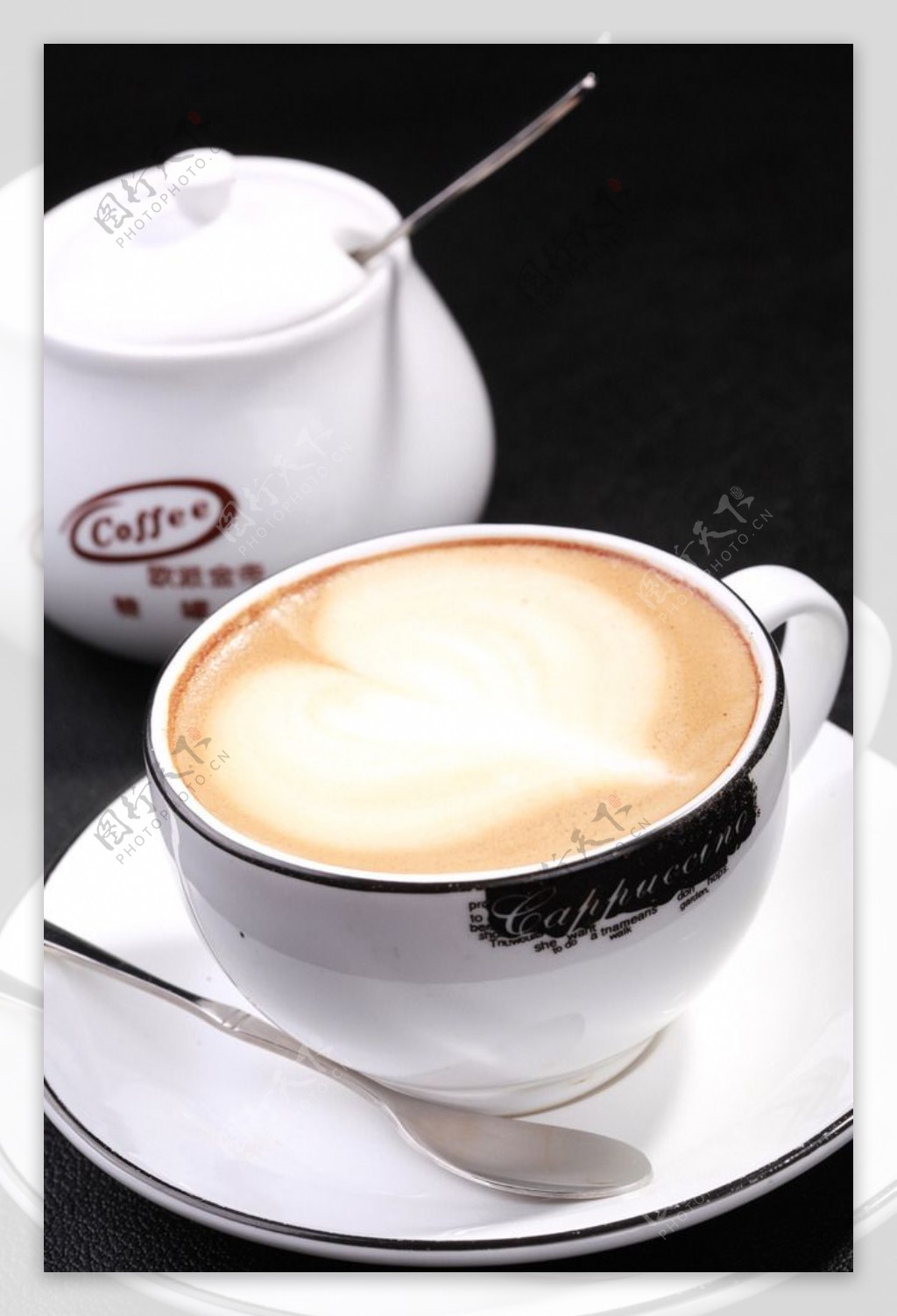 咖啡杯勺子卡布其诺图片素材-编号05678749-图行天下