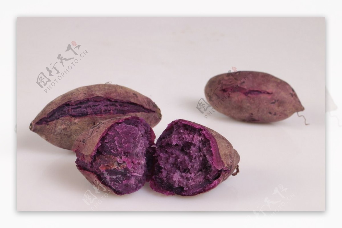 掰开的紫薯小紫薯