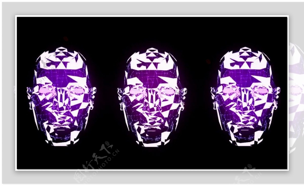 紫色面具酷炫动态视频素材