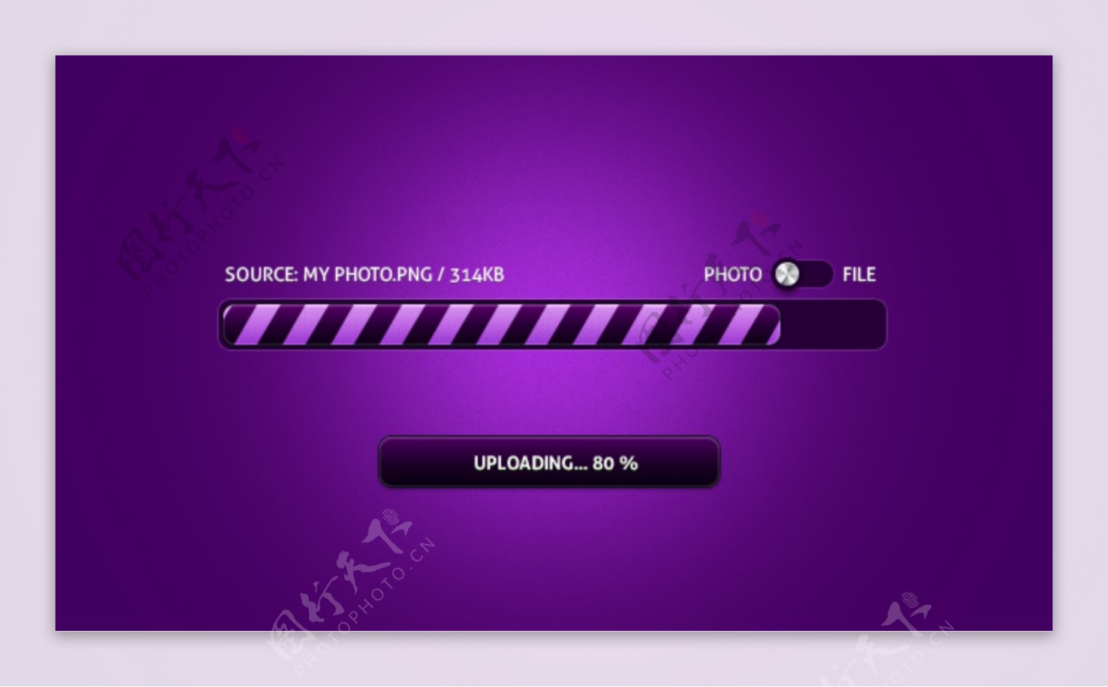 精致紫色网页进度条滑块设计