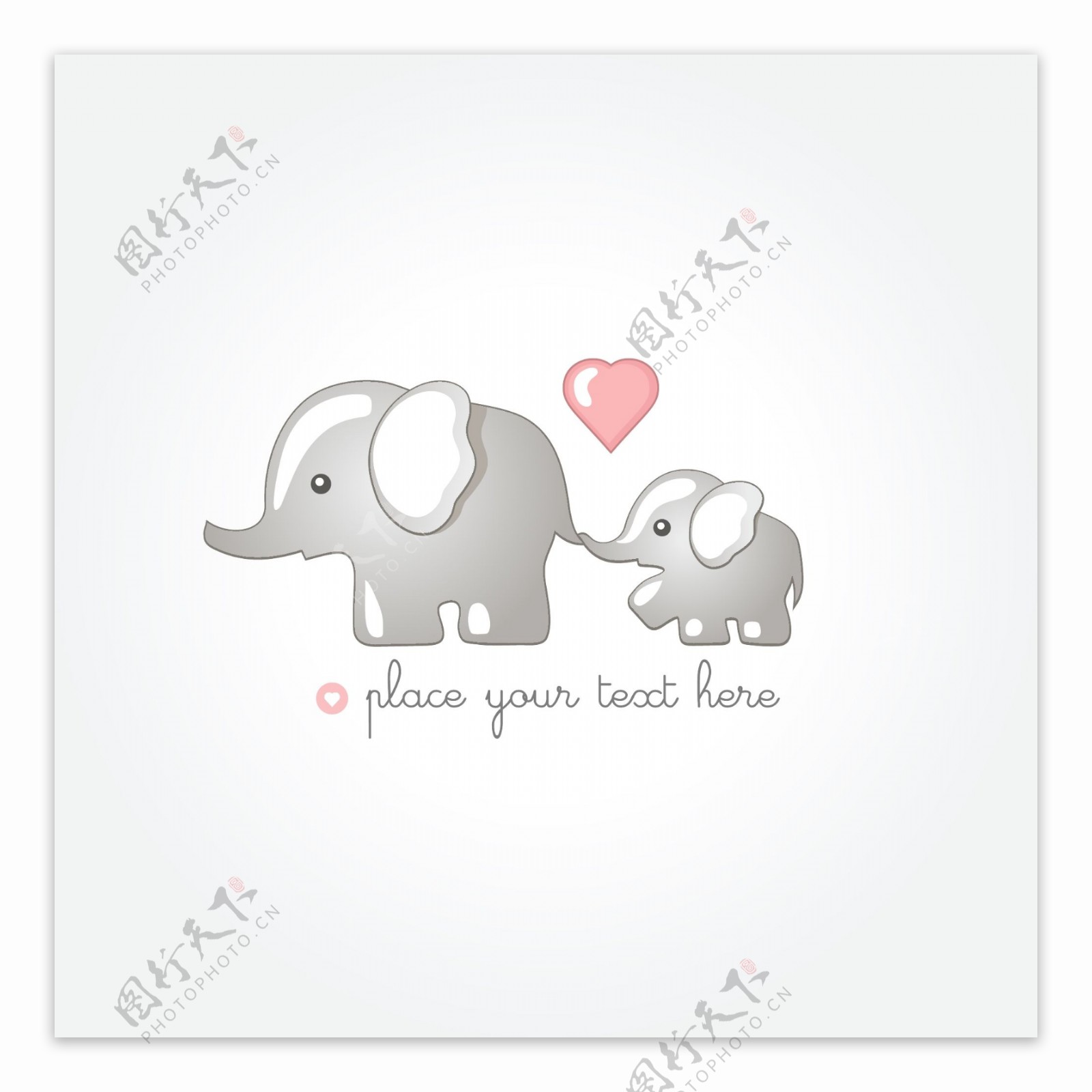 母象与小象母亲节节日海报