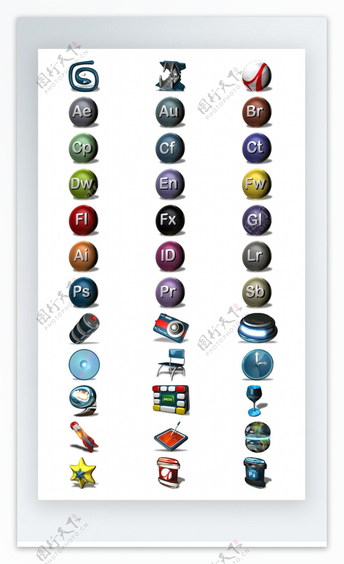 网站软件adobe图标彩色写实icon图标png