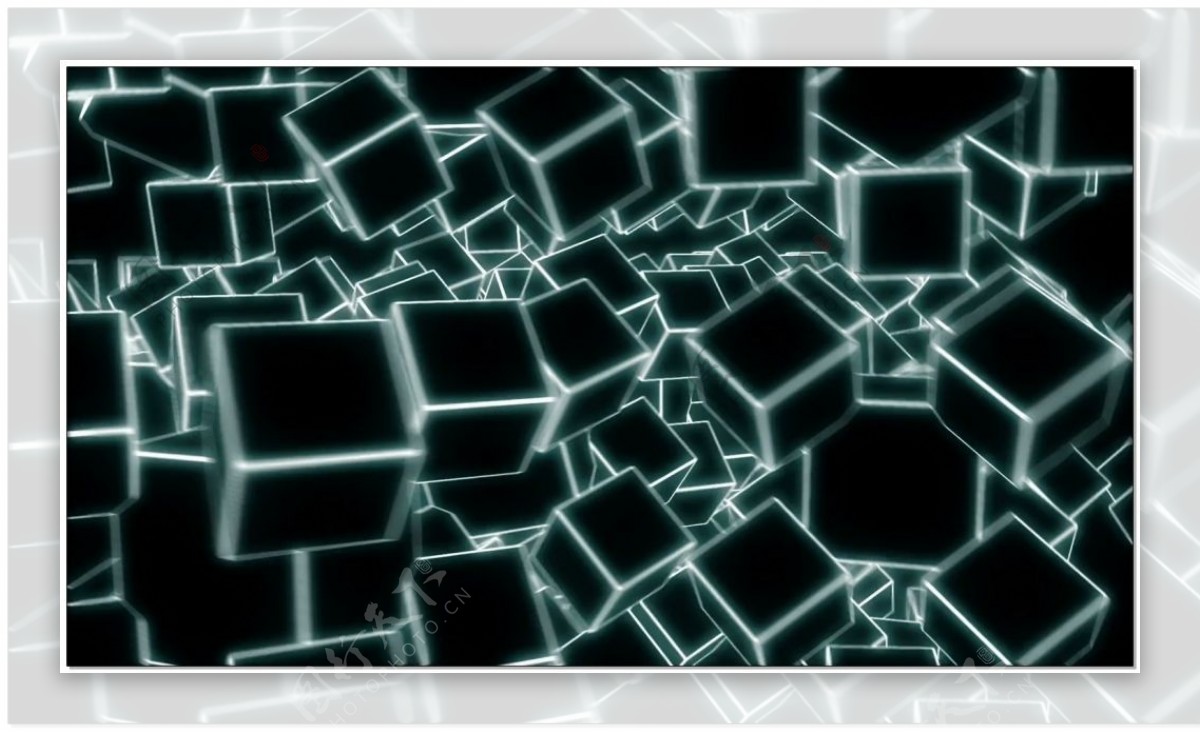 黑白正方体三维动感视频素材
