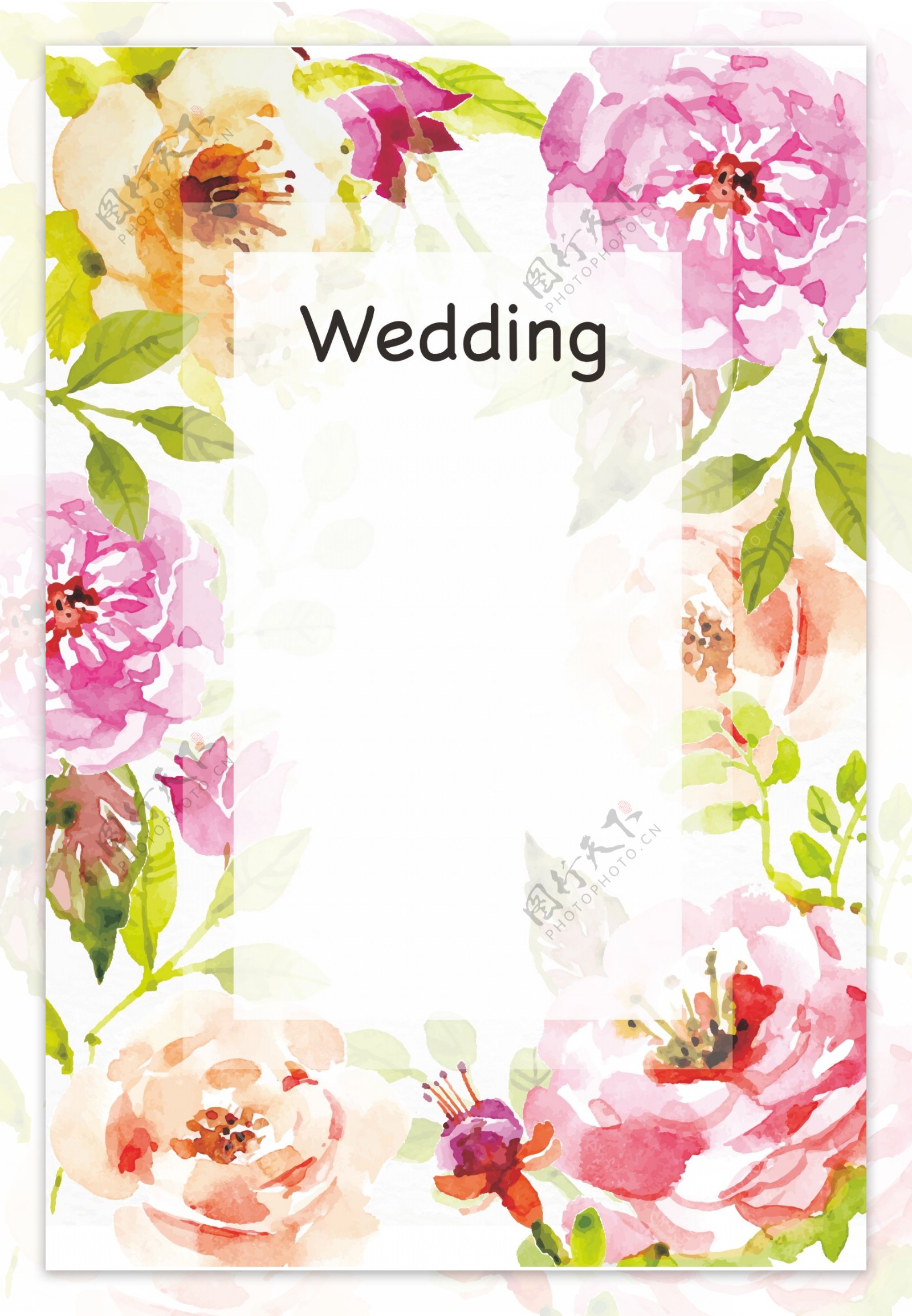 婚礼花卉祝福海报背景素材