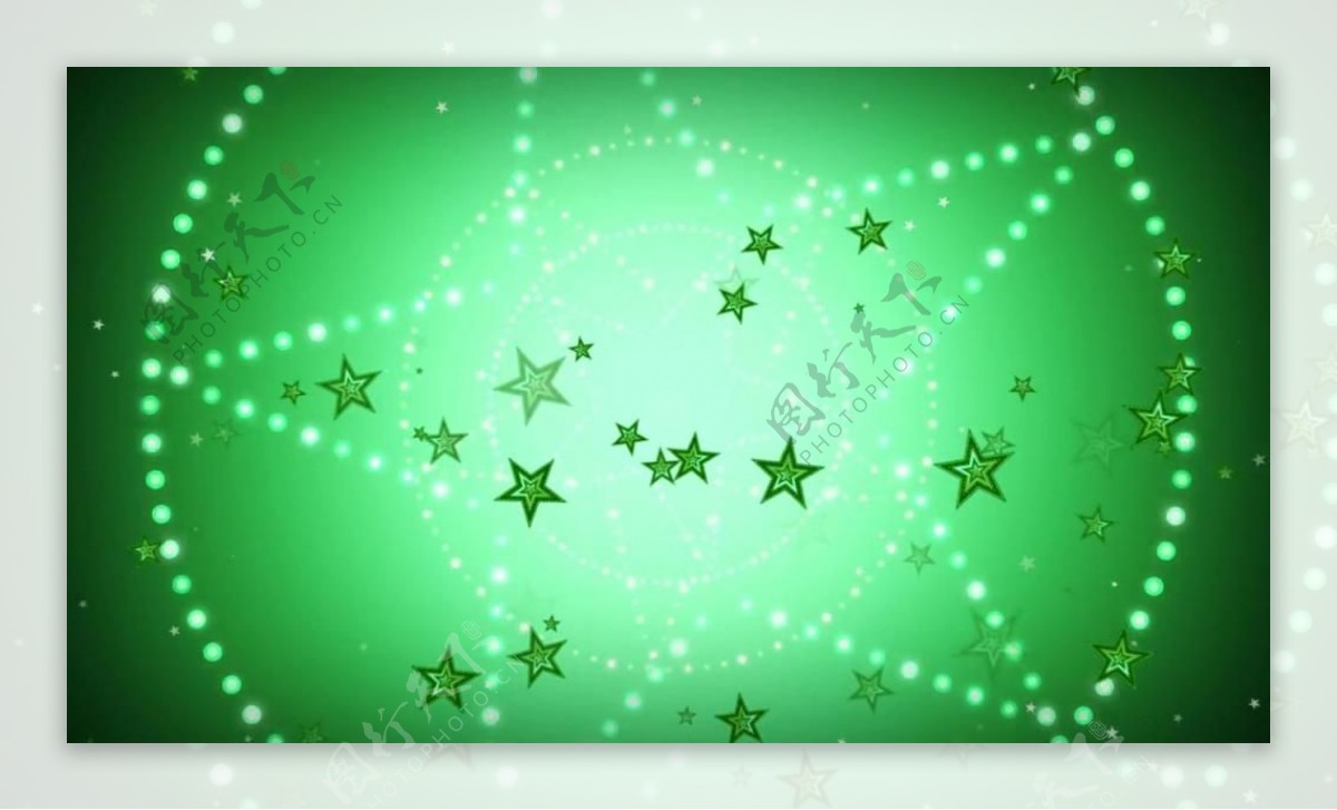 浅绿动感闪亮五角星循环视频素材