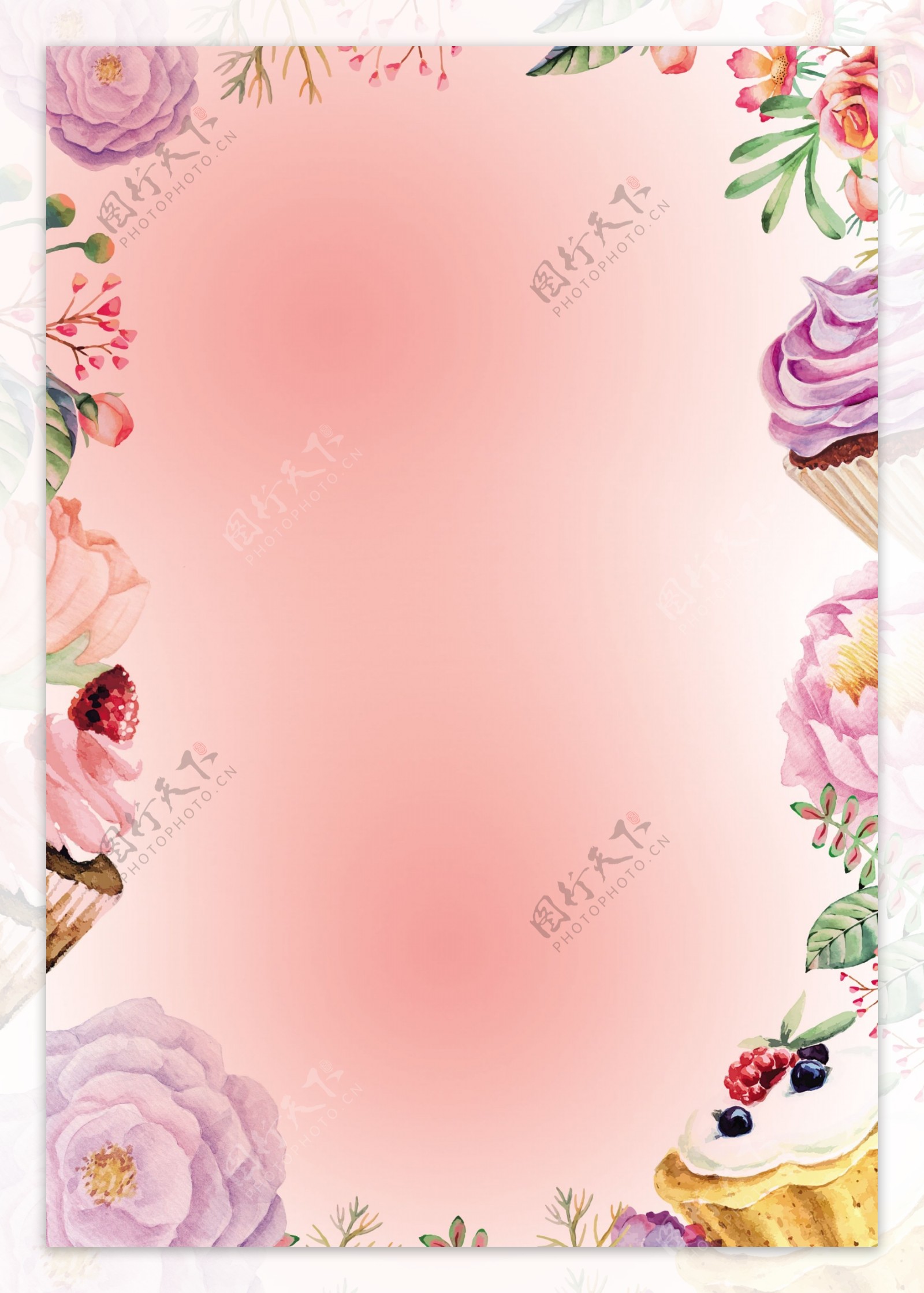 粉色温馨花朵背景素材