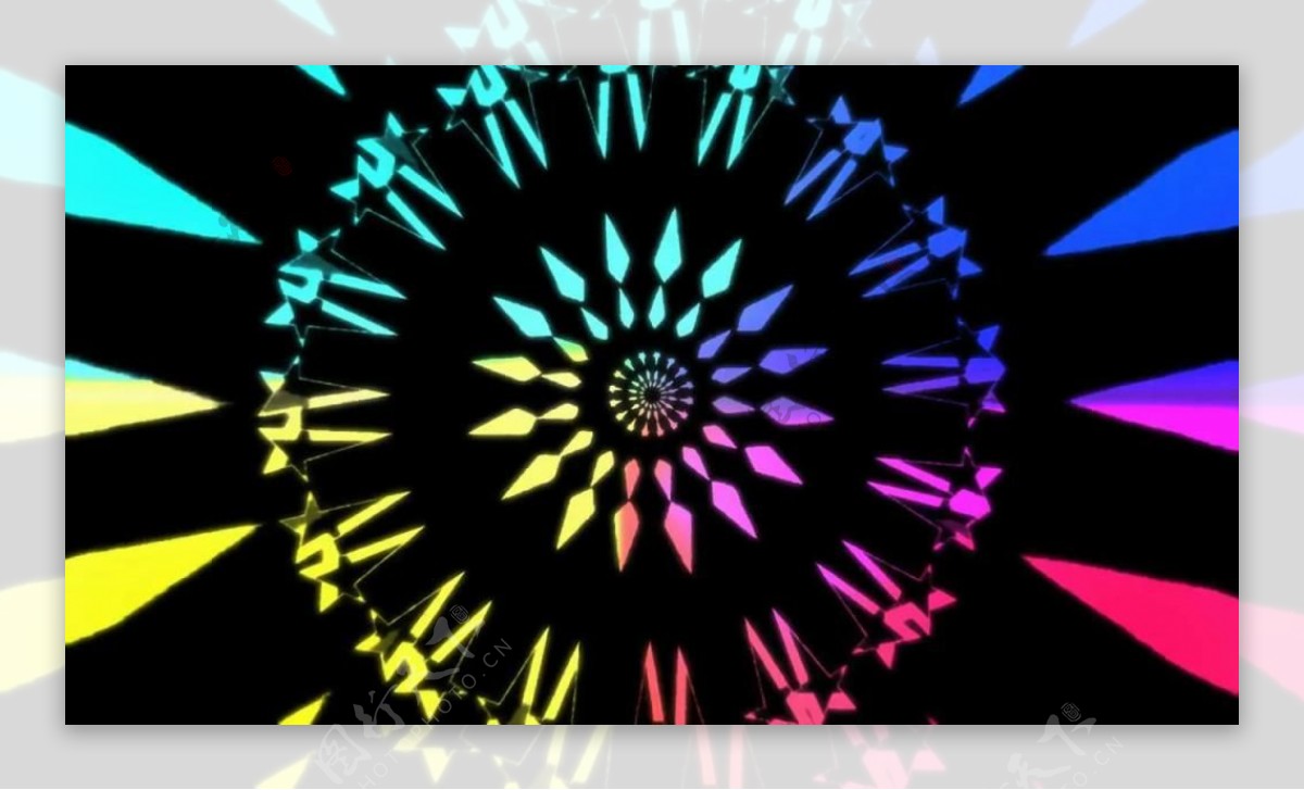 七彩霓虹色块旋转循环视频素材