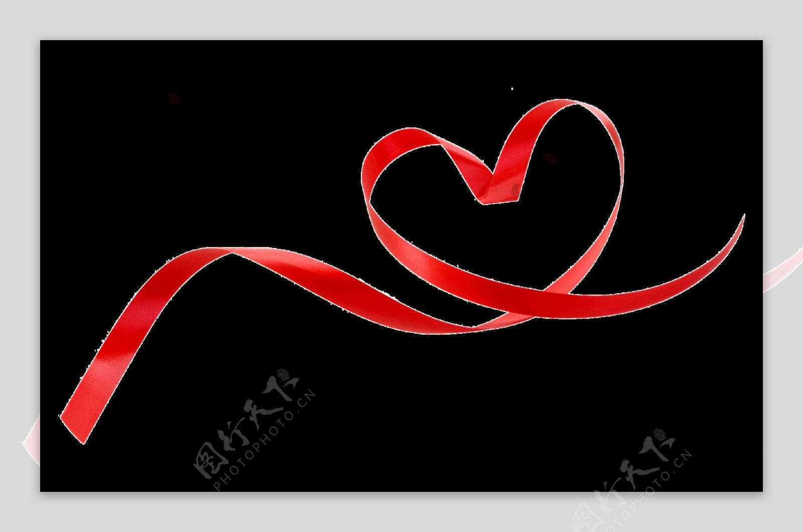 红色丝带彩带心形漂浮红心图片【免抠元素PNG】-90设计网
