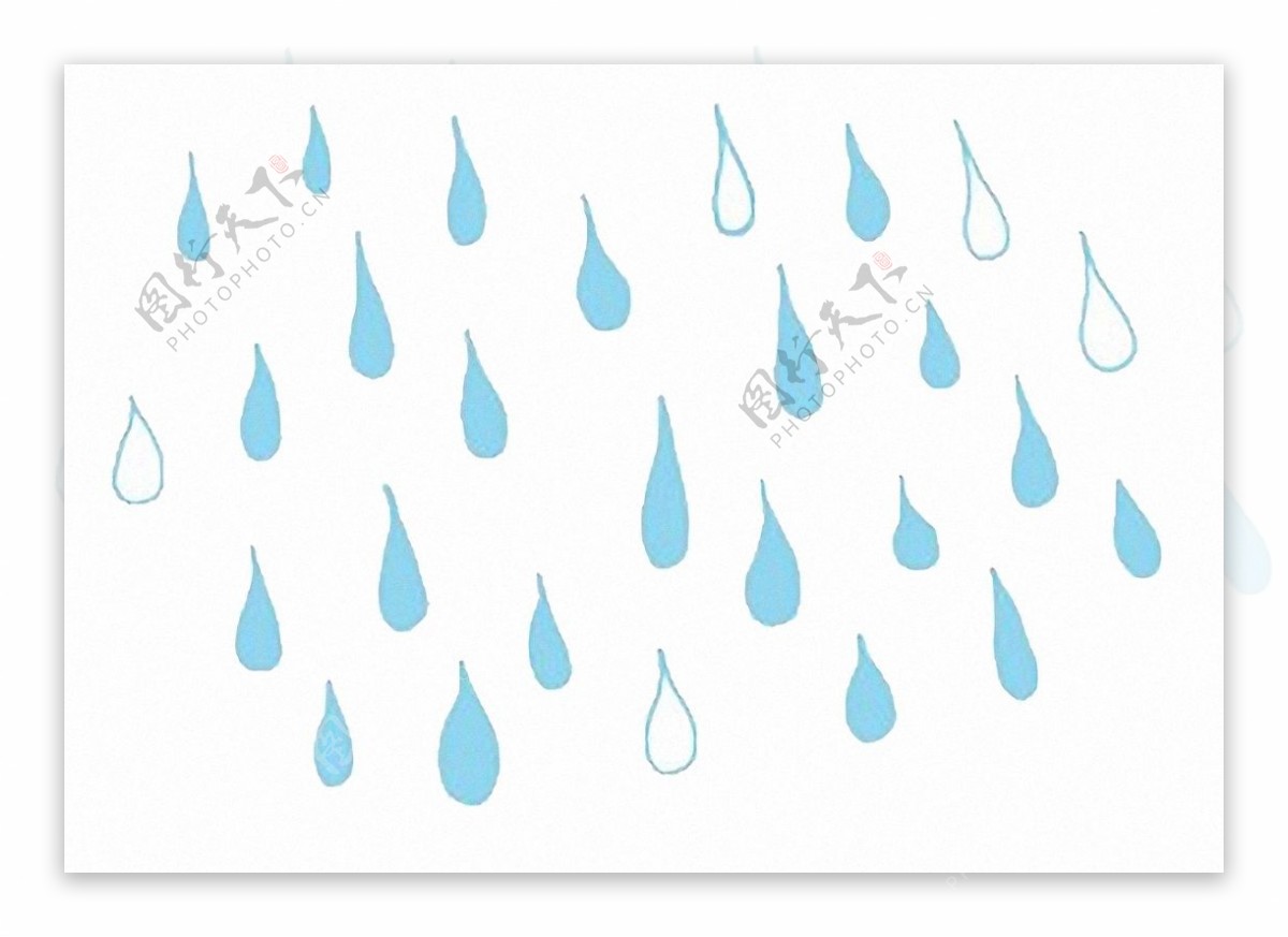 浅蓝色创意雨滴免抠png透明素材