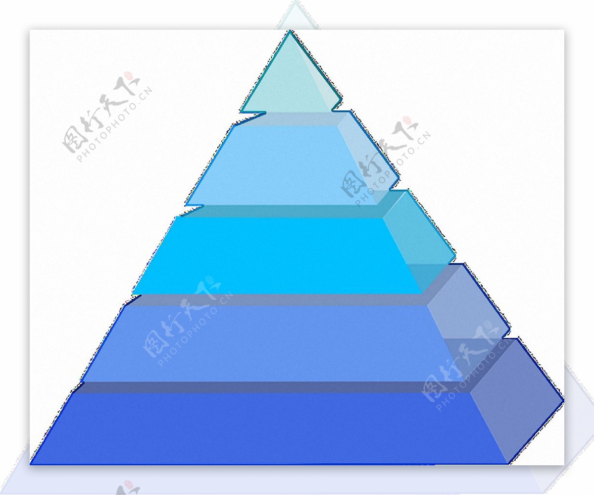 蓝色金字塔模型图免抠png透明图层素材