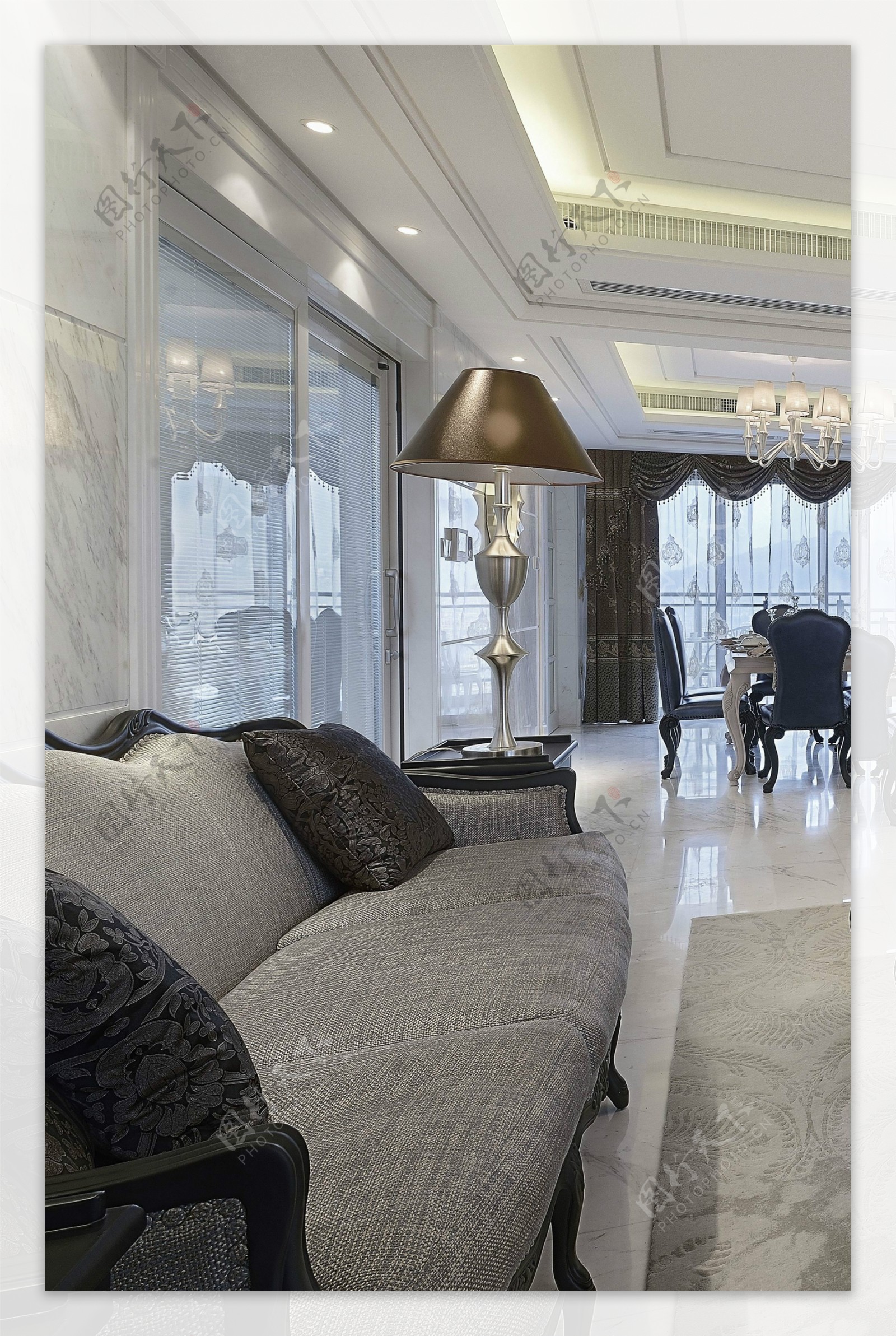 欧式豪华客厅水晶灯效果图图片_装饰装修_建筑空间-图行天下素材网