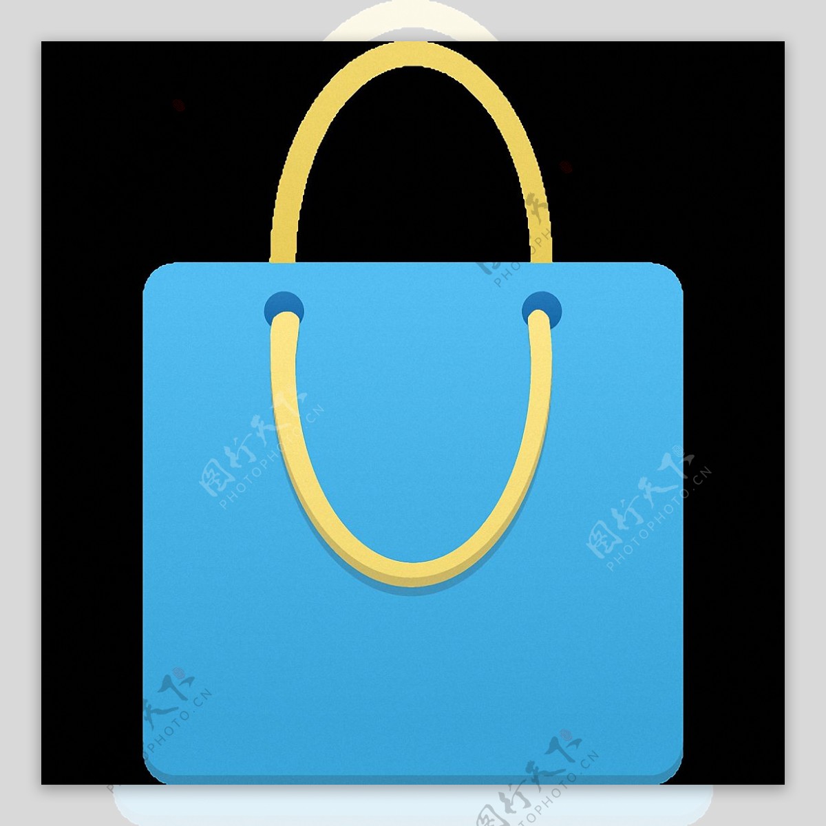 手绘卡通蓝色购物袋免抠png透明图层素材