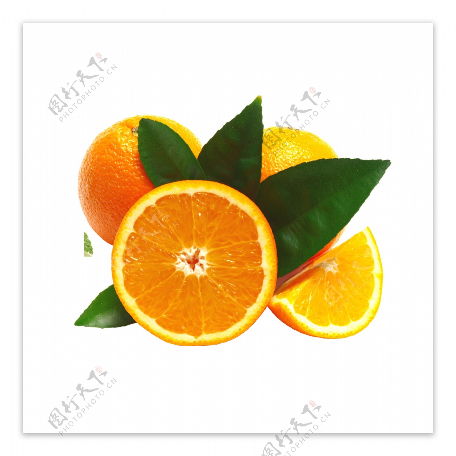 新鲜橙子透明水果素材