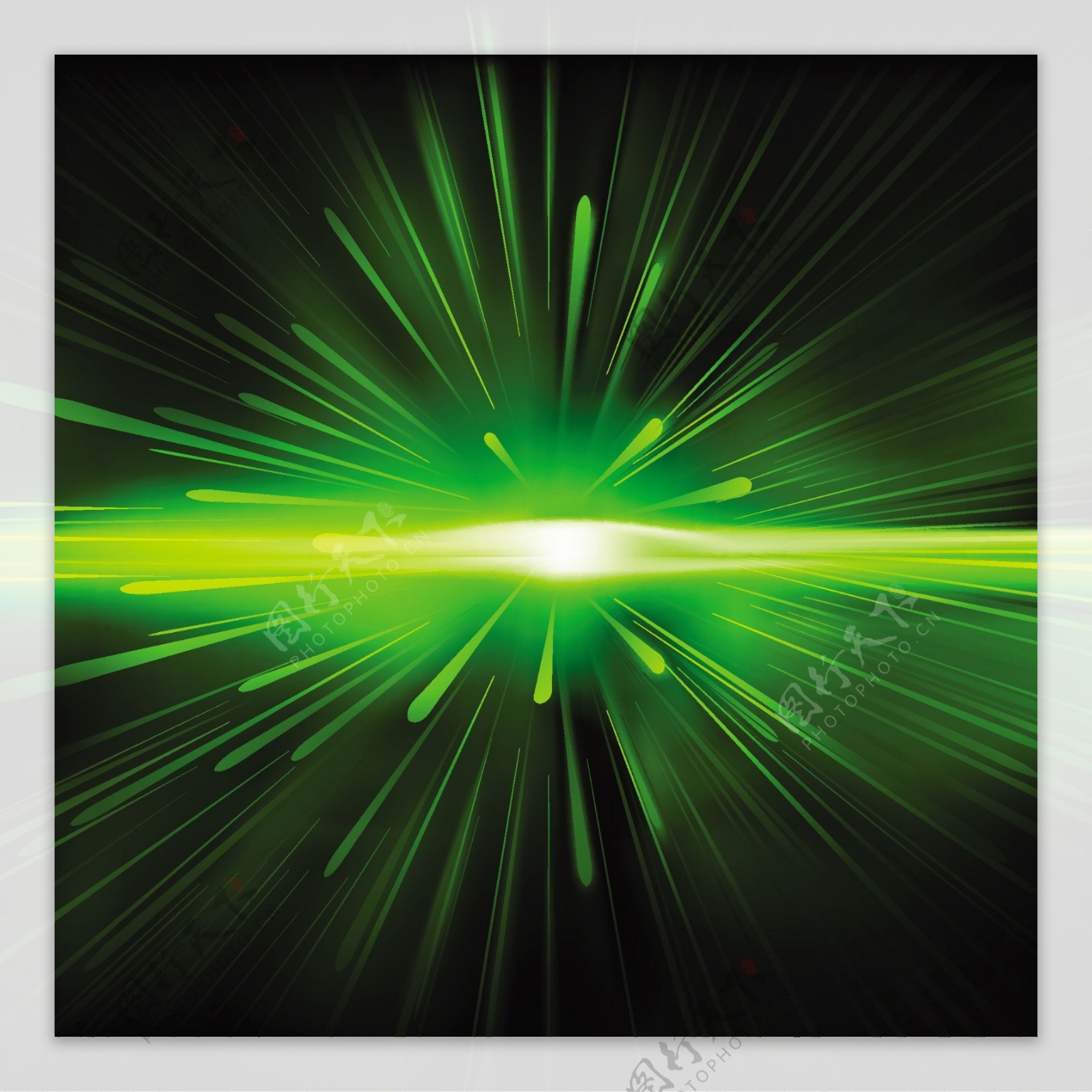 现代科技绿色放射光线矢量素材