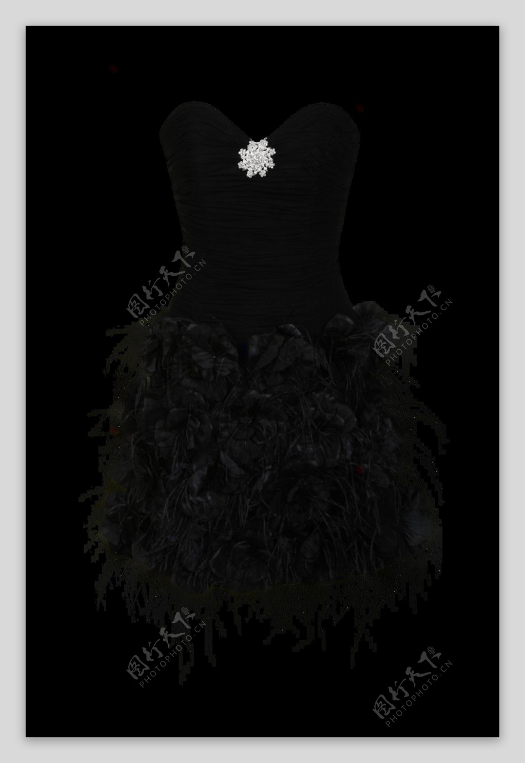 黑色短连衣裙免抠png透明图层素材