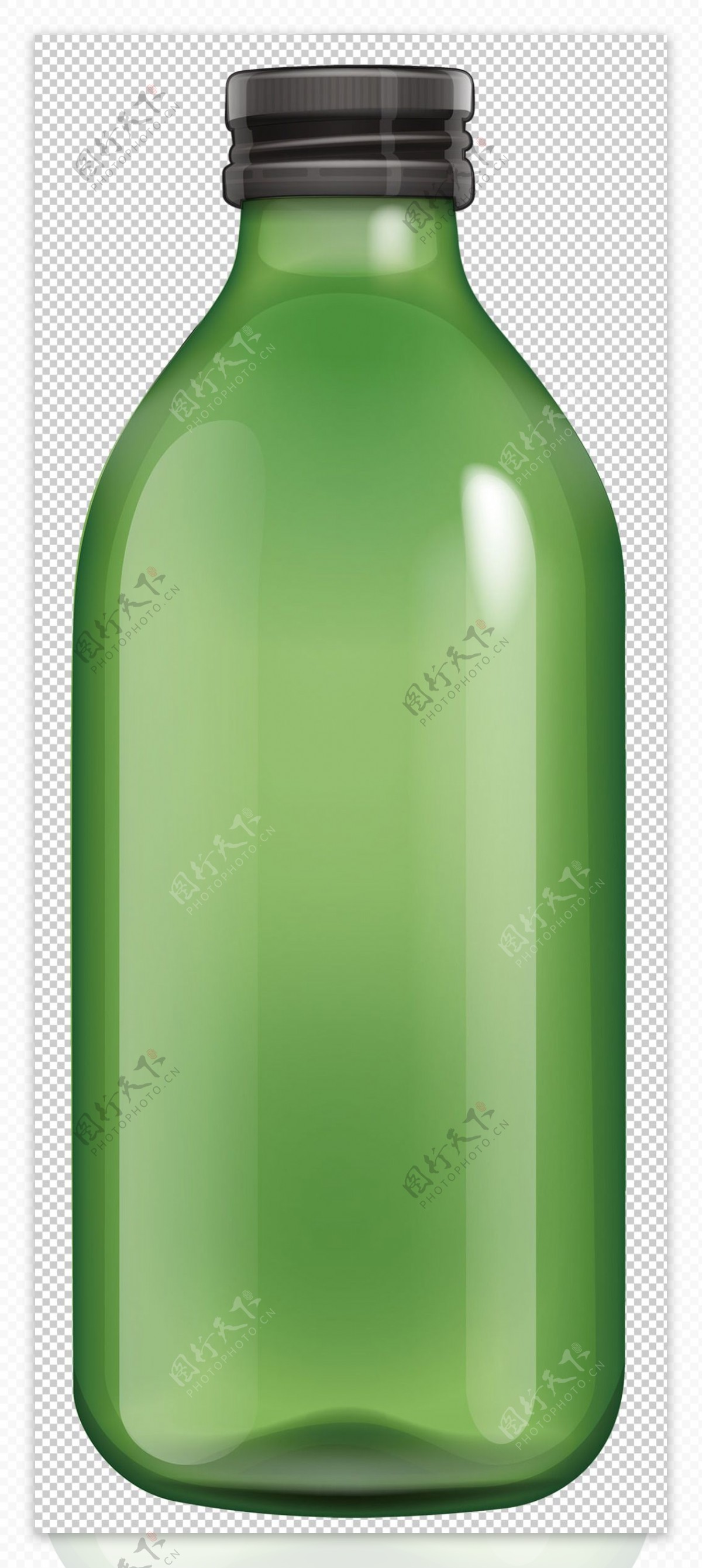 绿色空酒瓶图免抠png透明图层素材