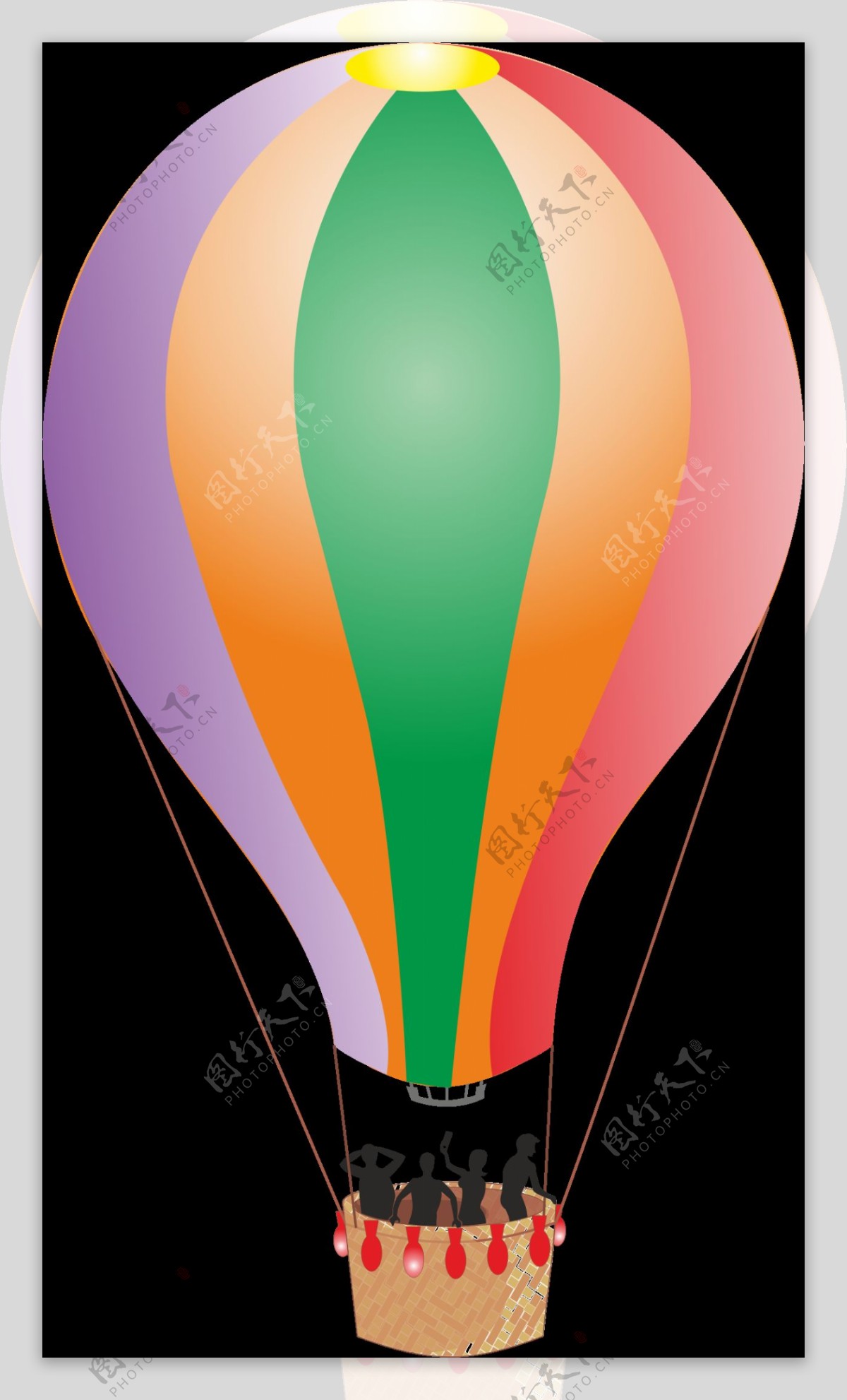 手绘热气球免抠png透明图层素材
