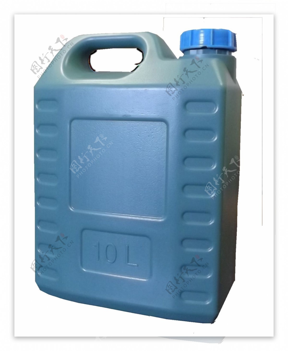 蓝色塑料汽油罐免抠png透明图层素材