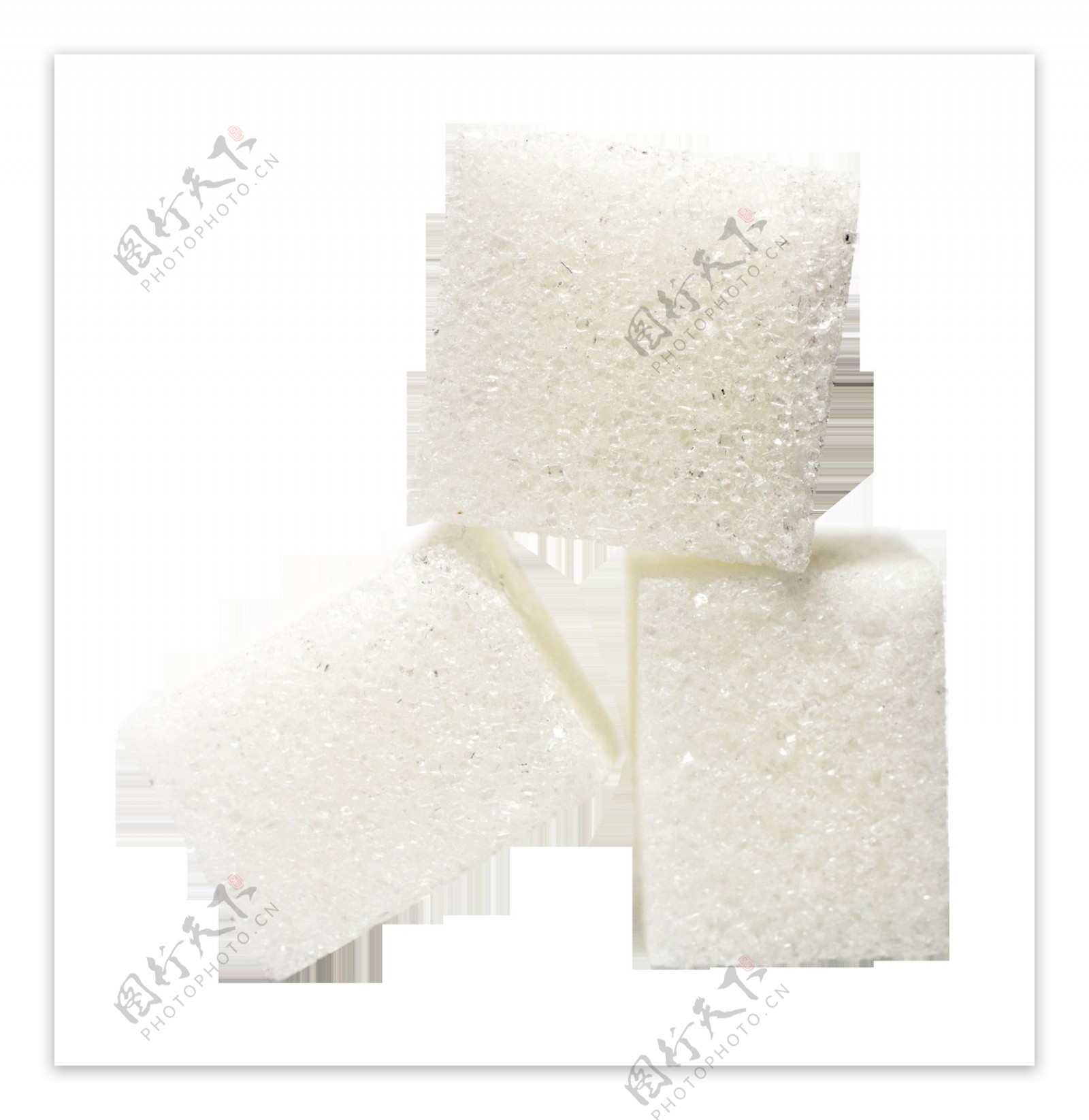 三块白色方糖免抠png透明图层素材