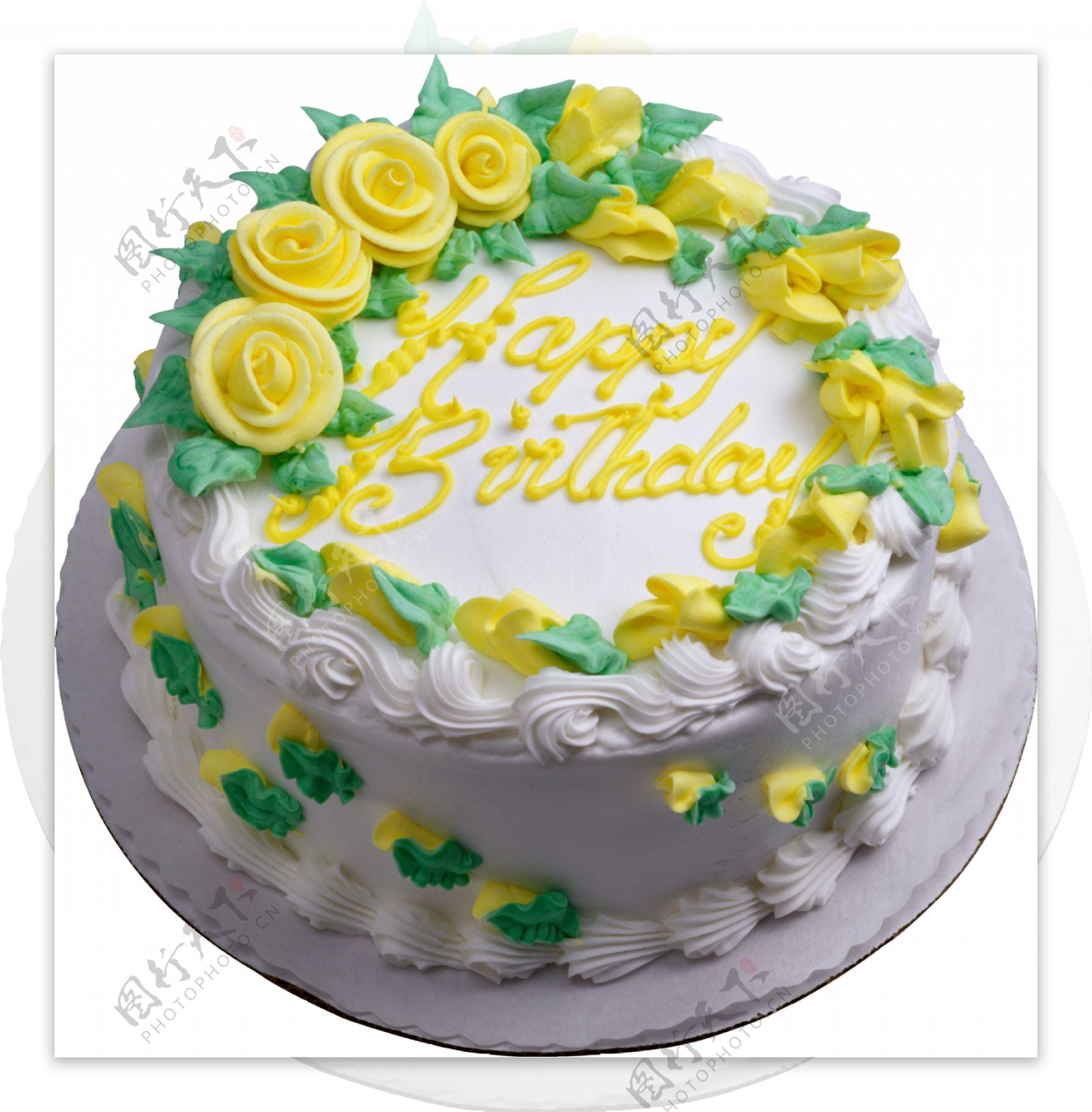 黄色花朵蛋糕免抠png透明图层素材