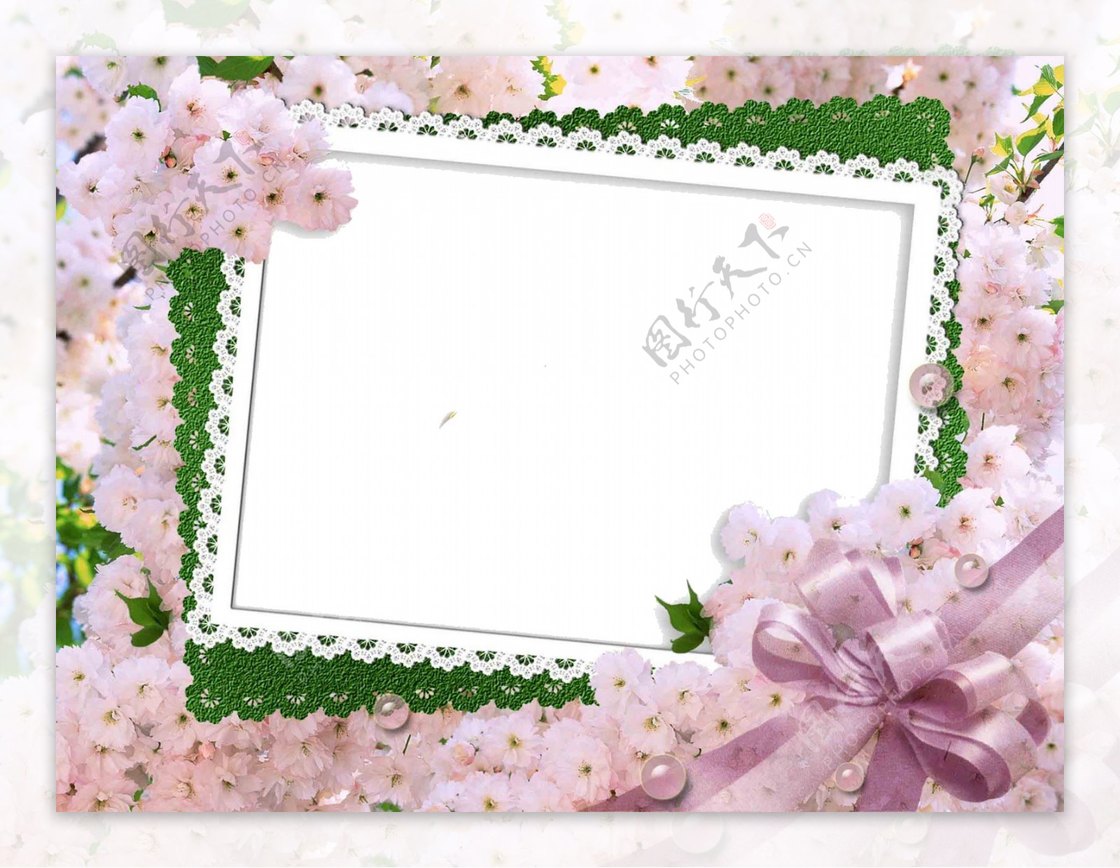 绯红鲜花婚礼边框免抠png透明图层素材