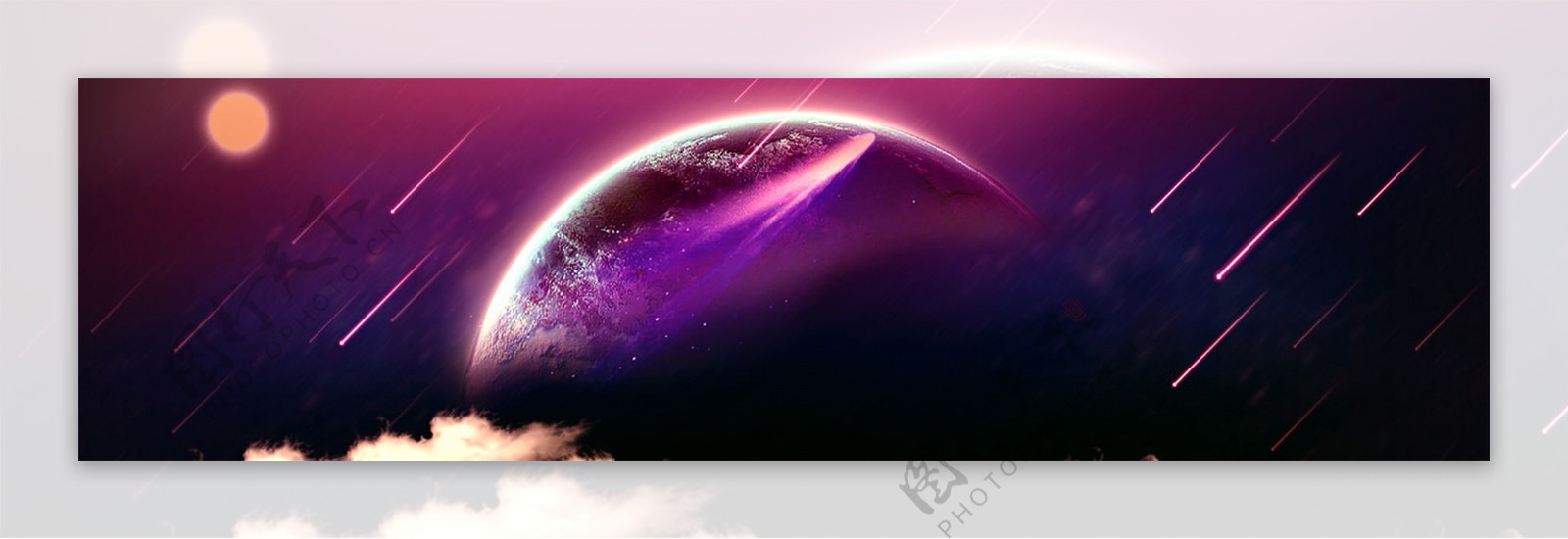 紫色线条banner背景素材