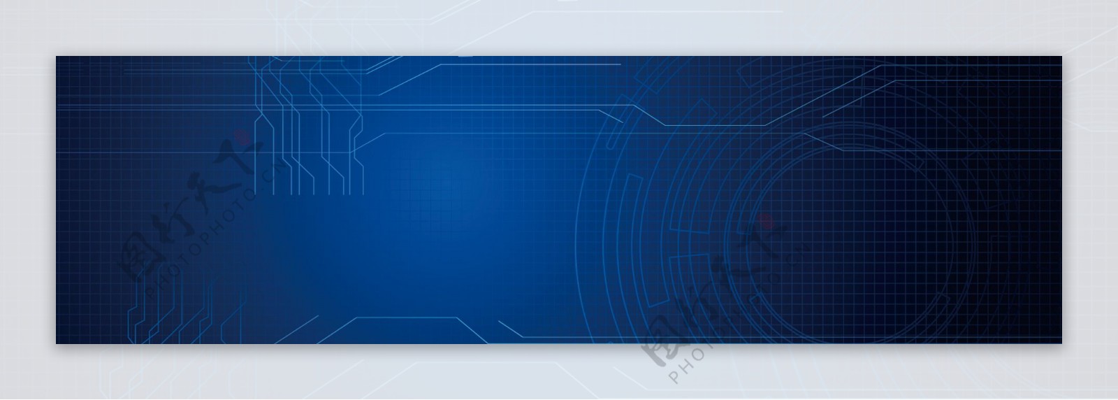 蓝色科技线条banner背景素材