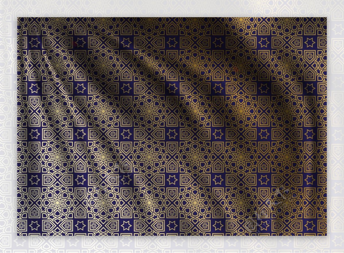 抽象方格花纹布料褶皱纹理背景