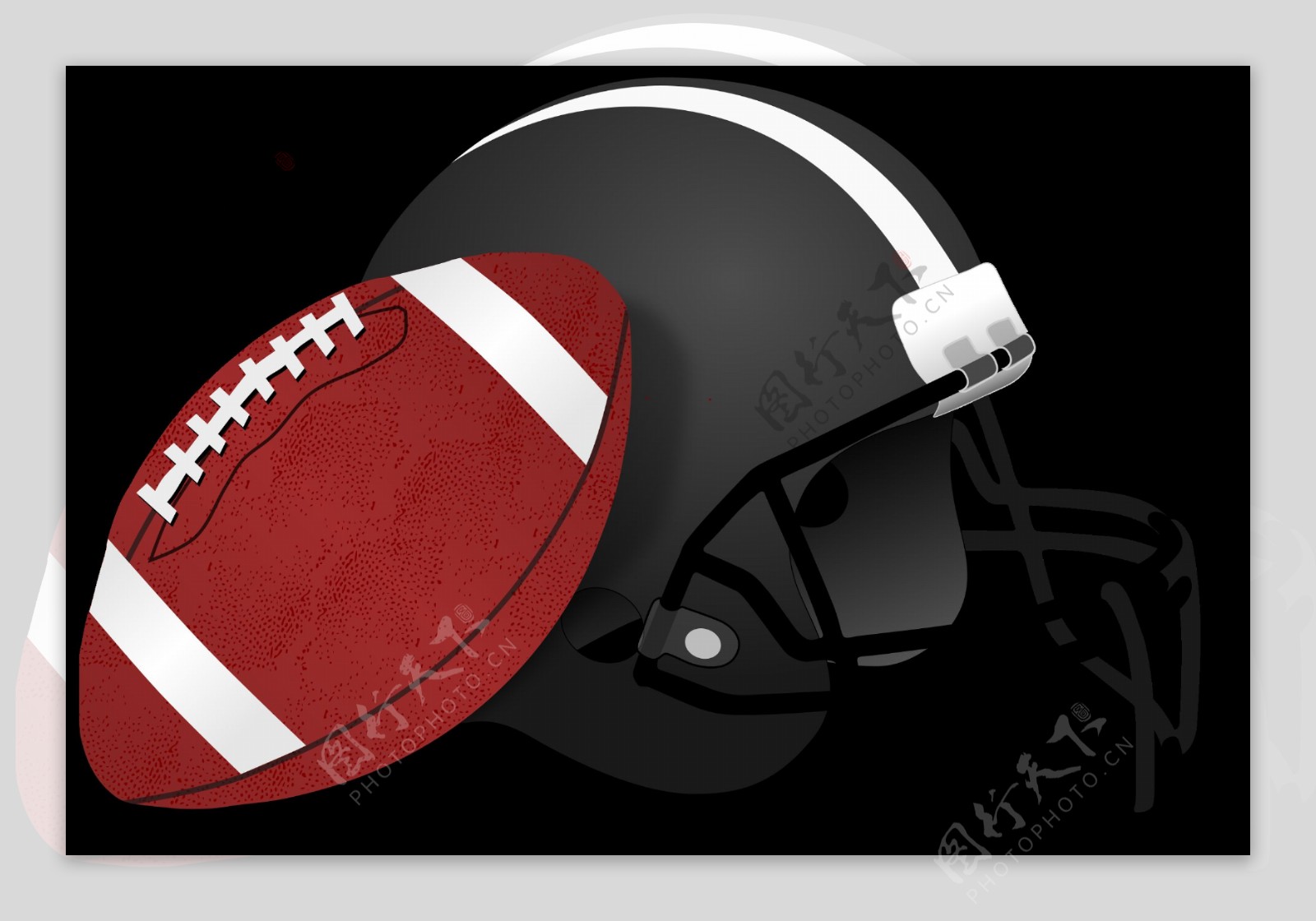 红色橄榄球和头盔免抠png透明素材