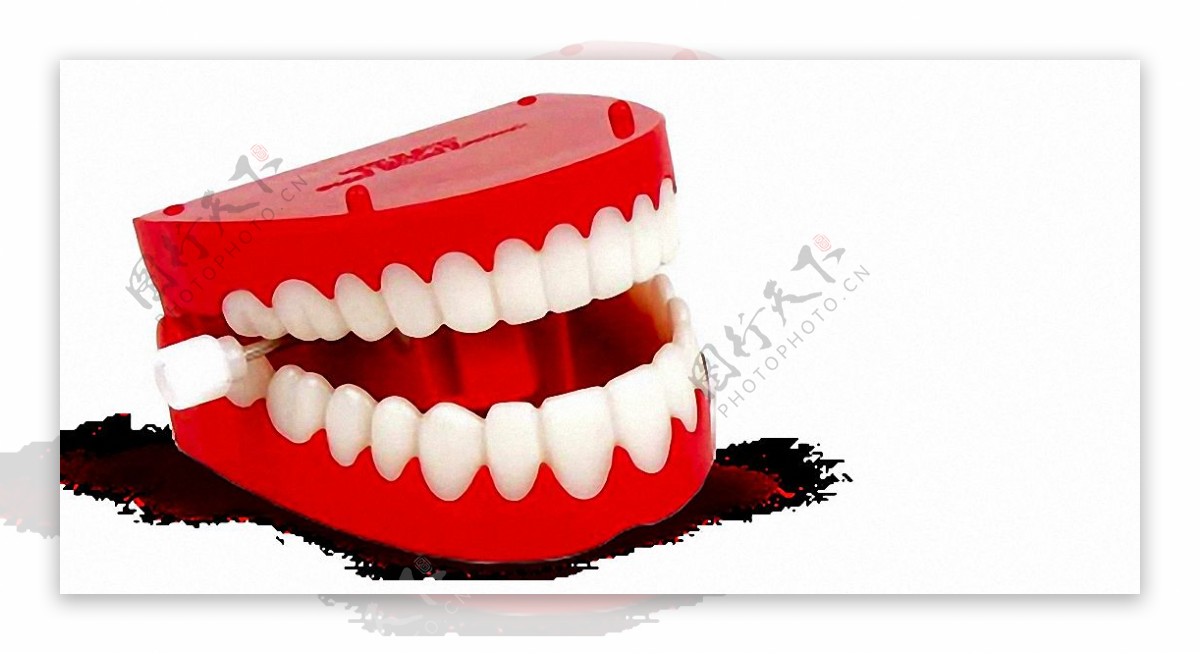 红色牙齿模型免抠png透明图层素材