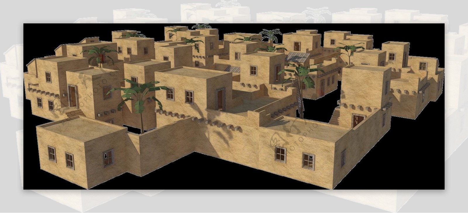 沙漠城市城堡免抠png透明素材