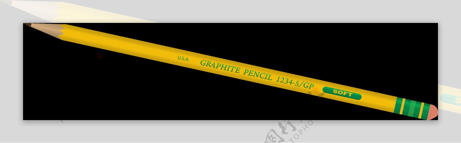 黄色长铅笔免抠png透明素材