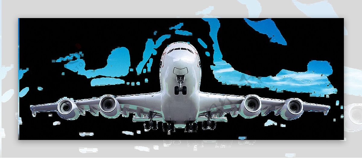 大飞机正面图免抠png透明图层素材