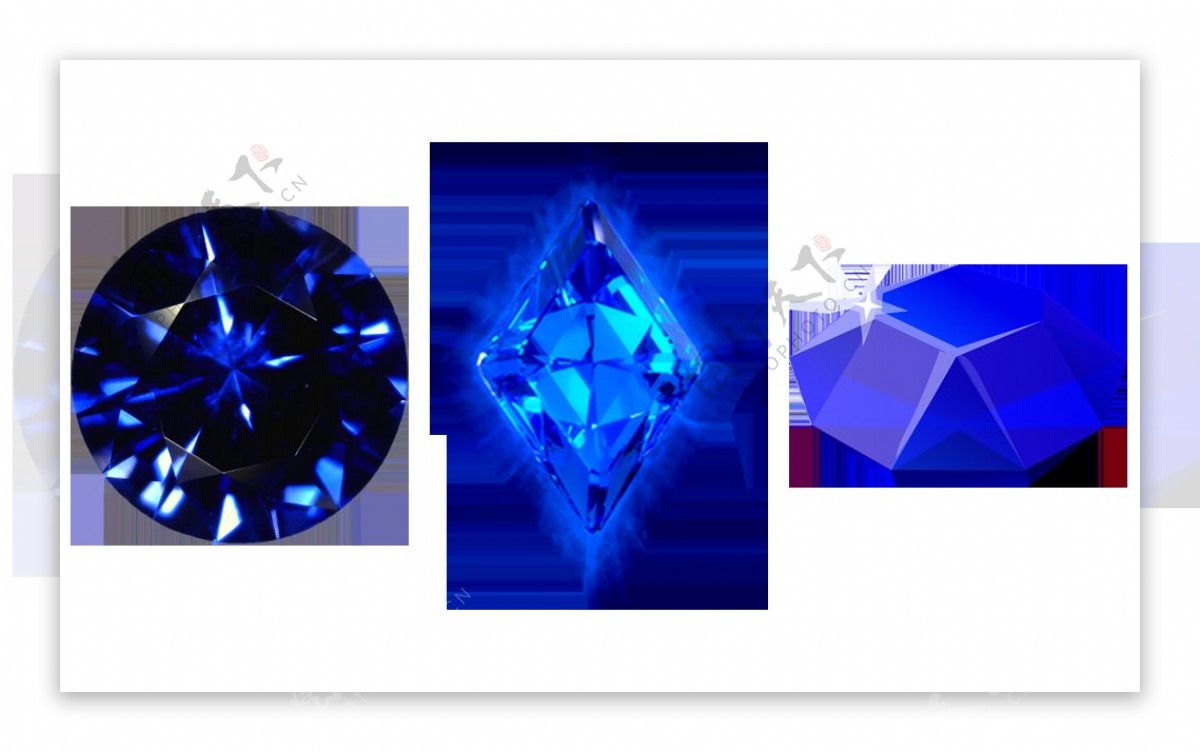 各种形状蓝宝石免抠png透明图层素材