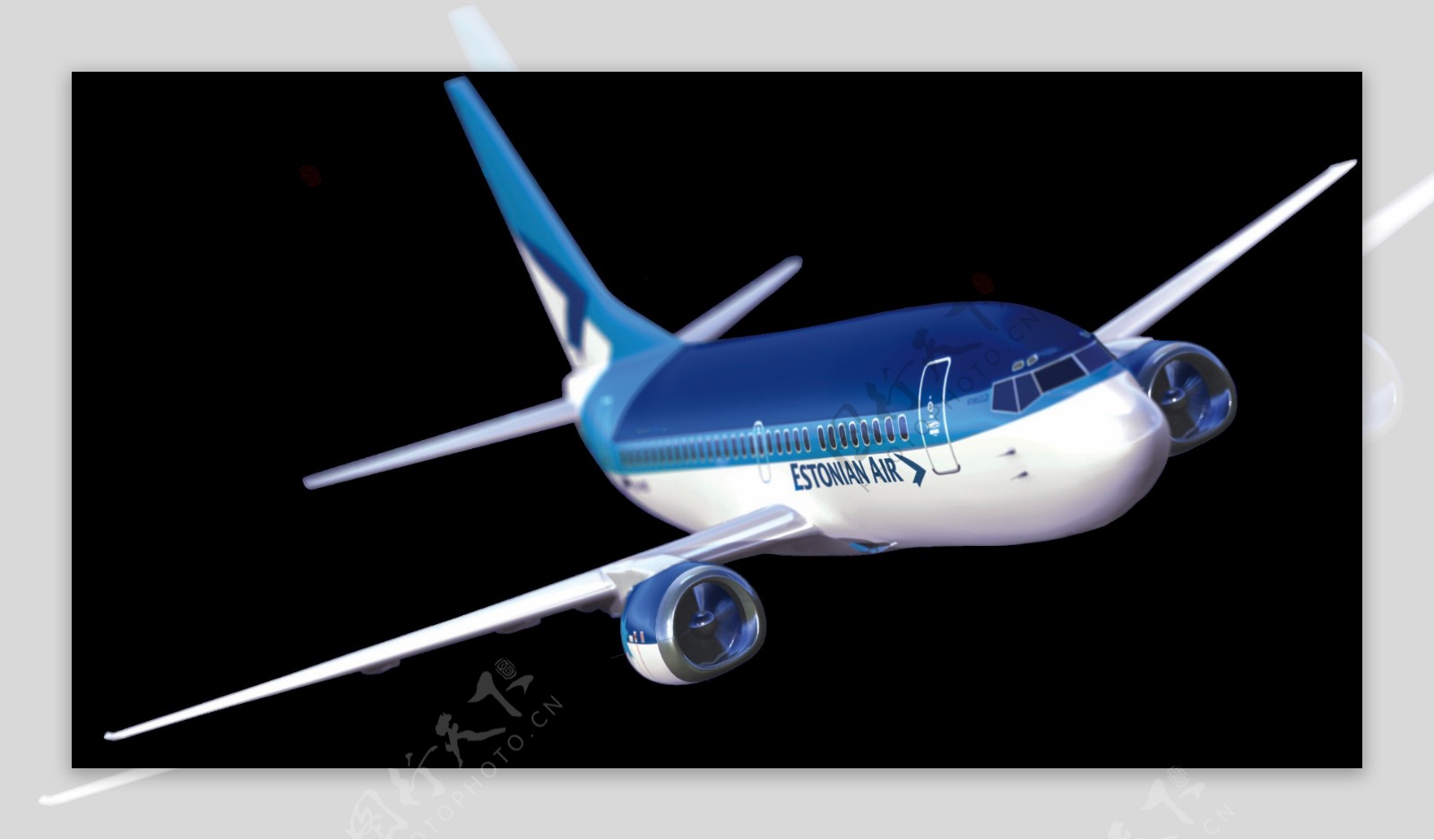 蓝色大飞机免抠png透明图层素材