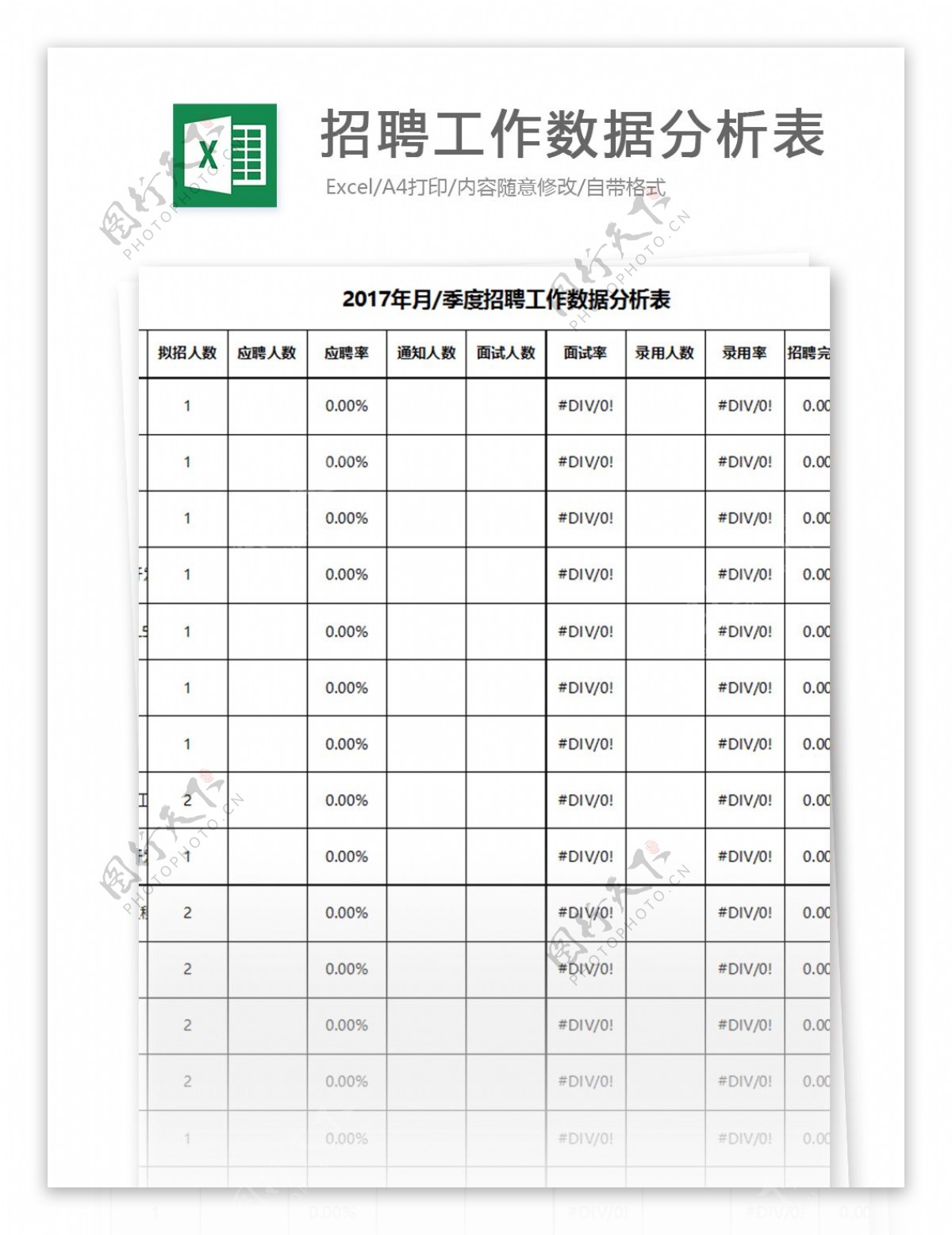 招聘工作数据分析表