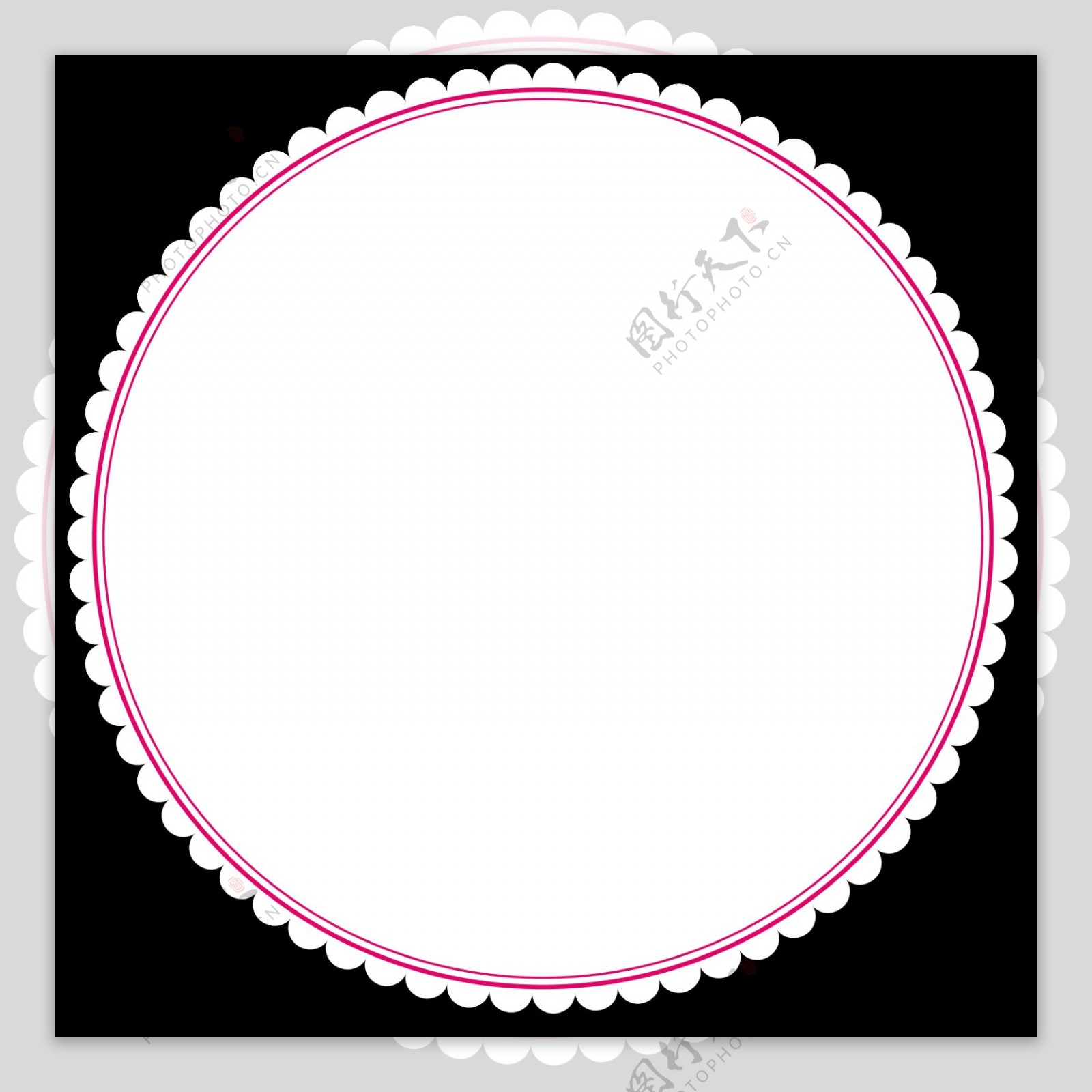 粉色线条圆圈png元素素材