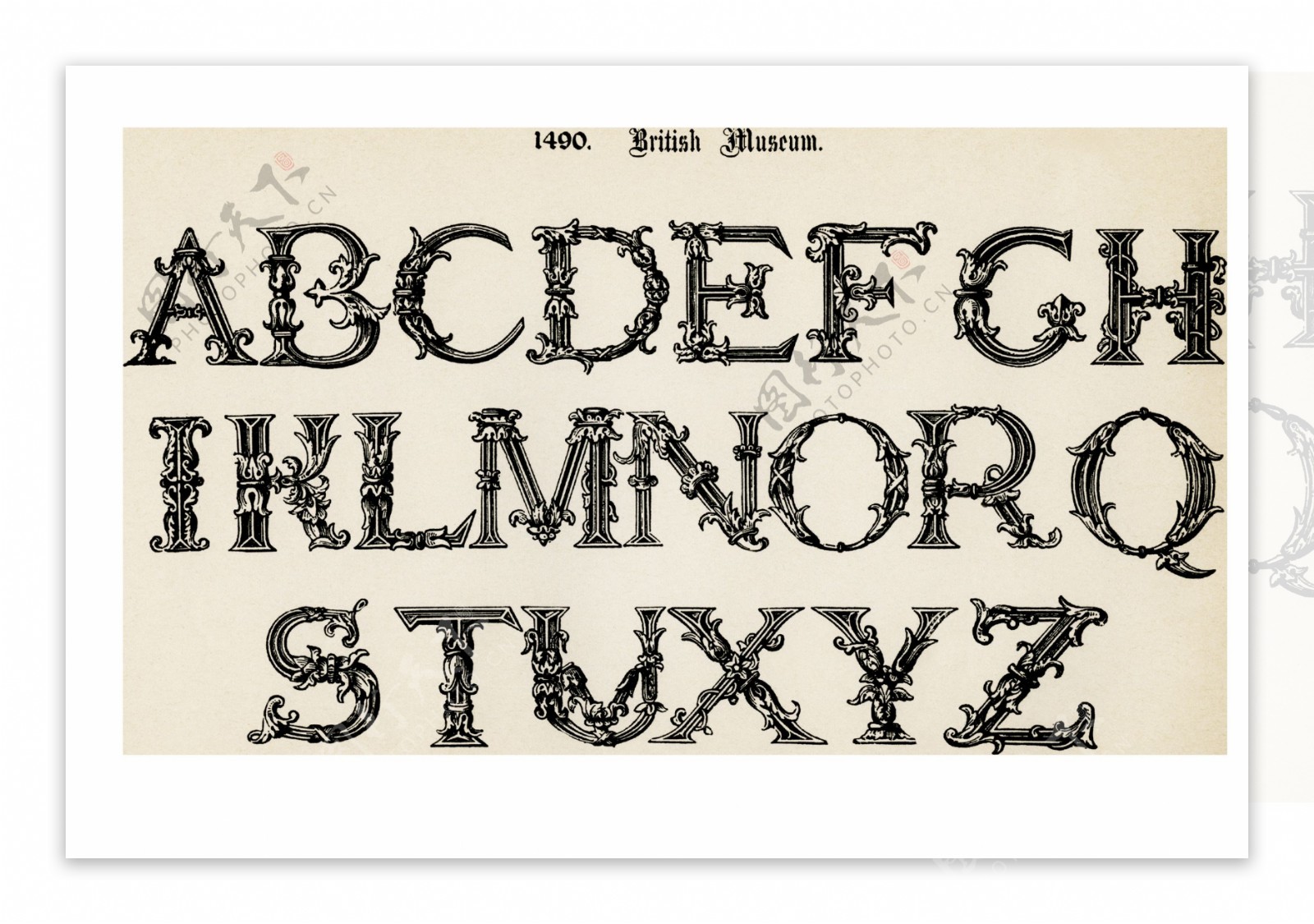 英国老式黑色艺术字母
