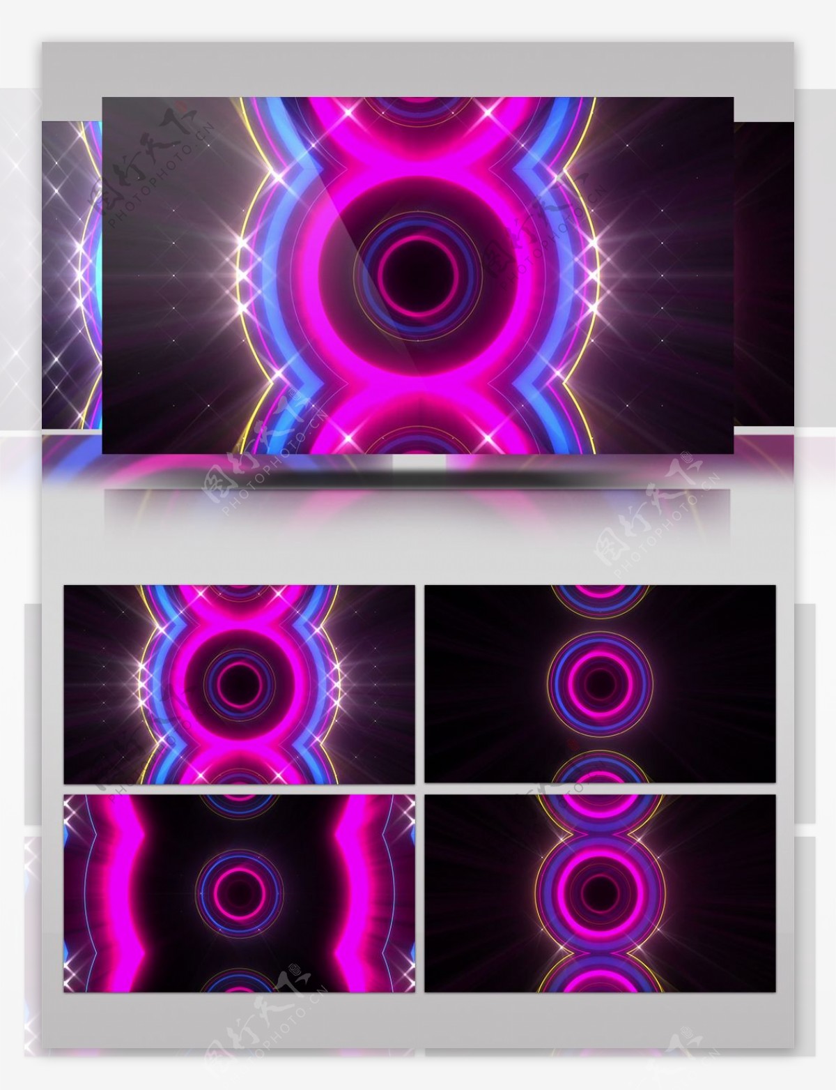 紫色组合圆环视频素材
