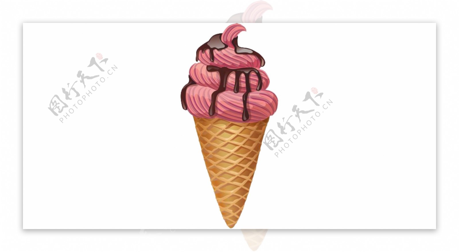巧克力红色冰淇淋免抠psd透明素材