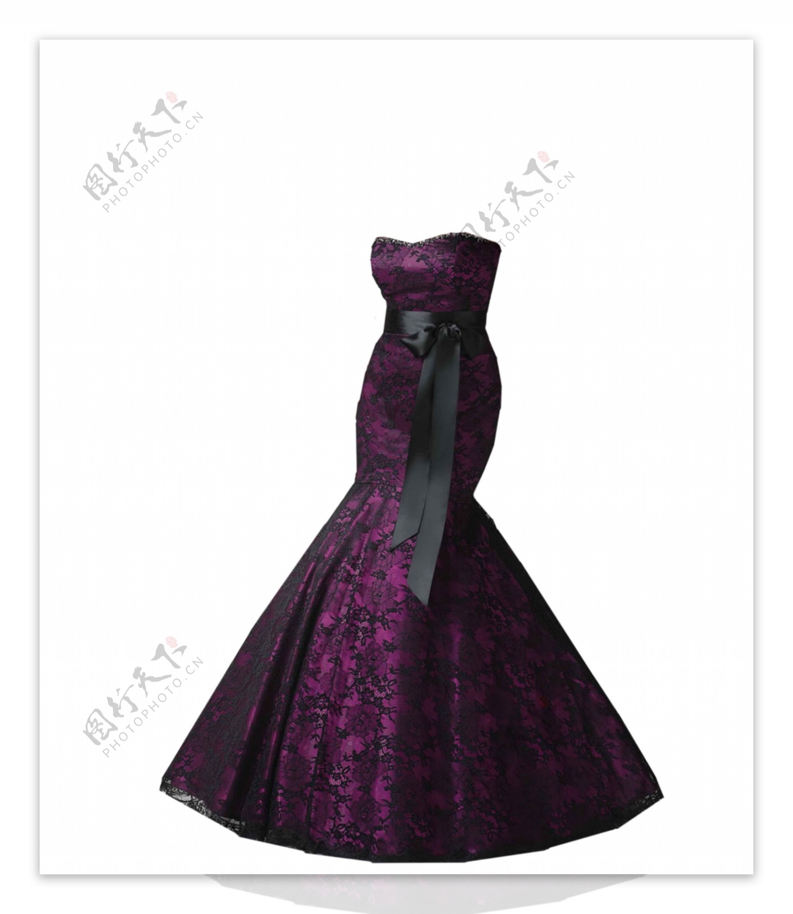 紫色塑身连衣裙免抠psd透明素材