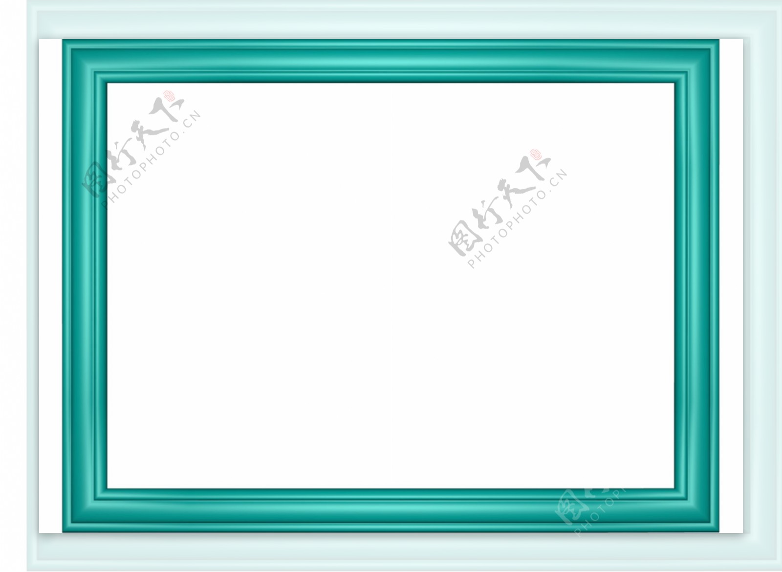简单蓝色木相框边框免抠psd透明素材