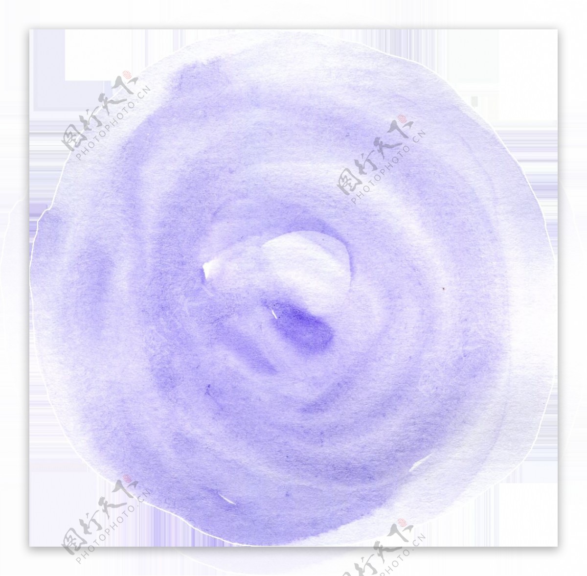 淡雅紫色圆盘透明素材