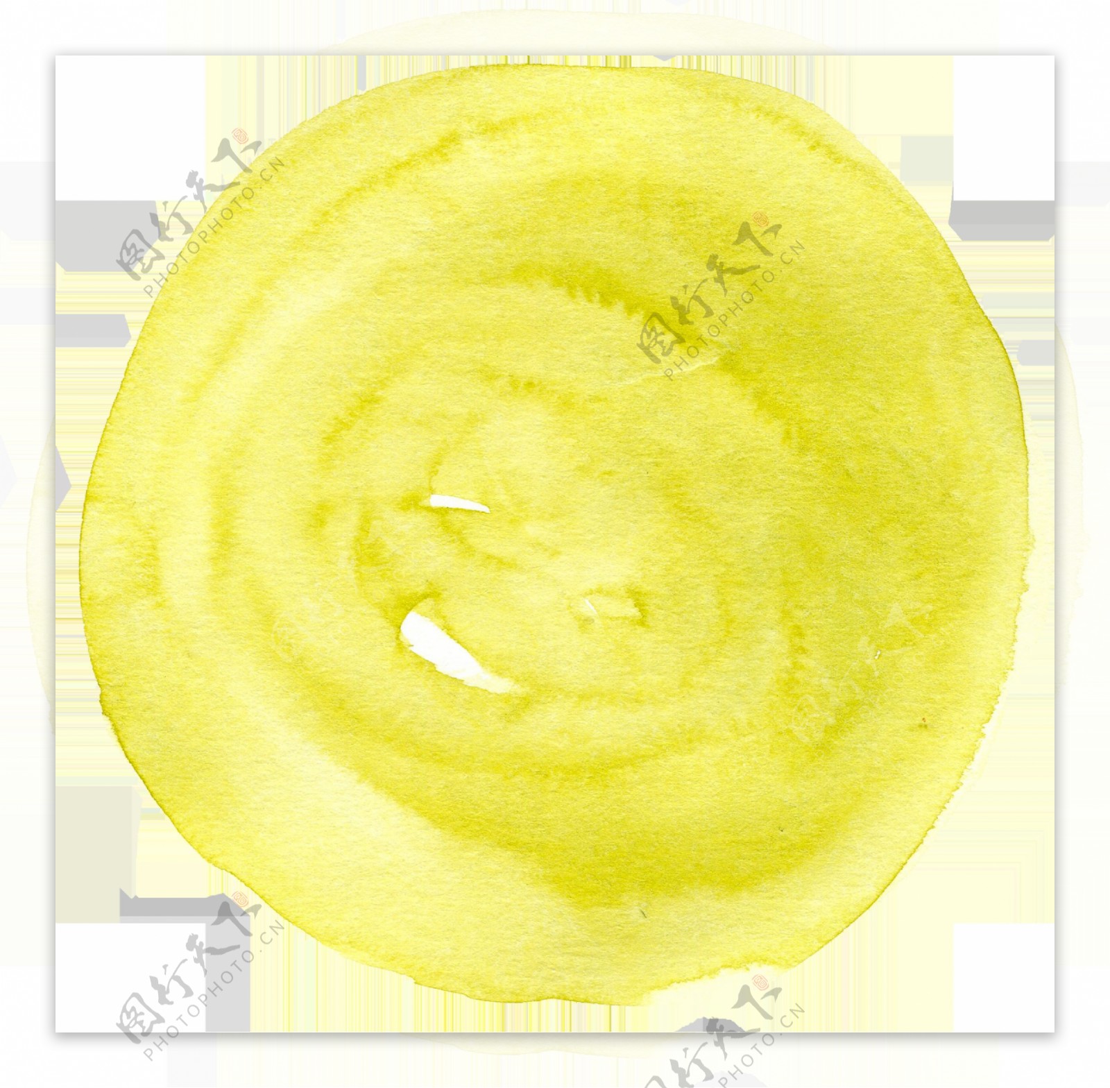 黄色圆形涂鸦卡通透明素材