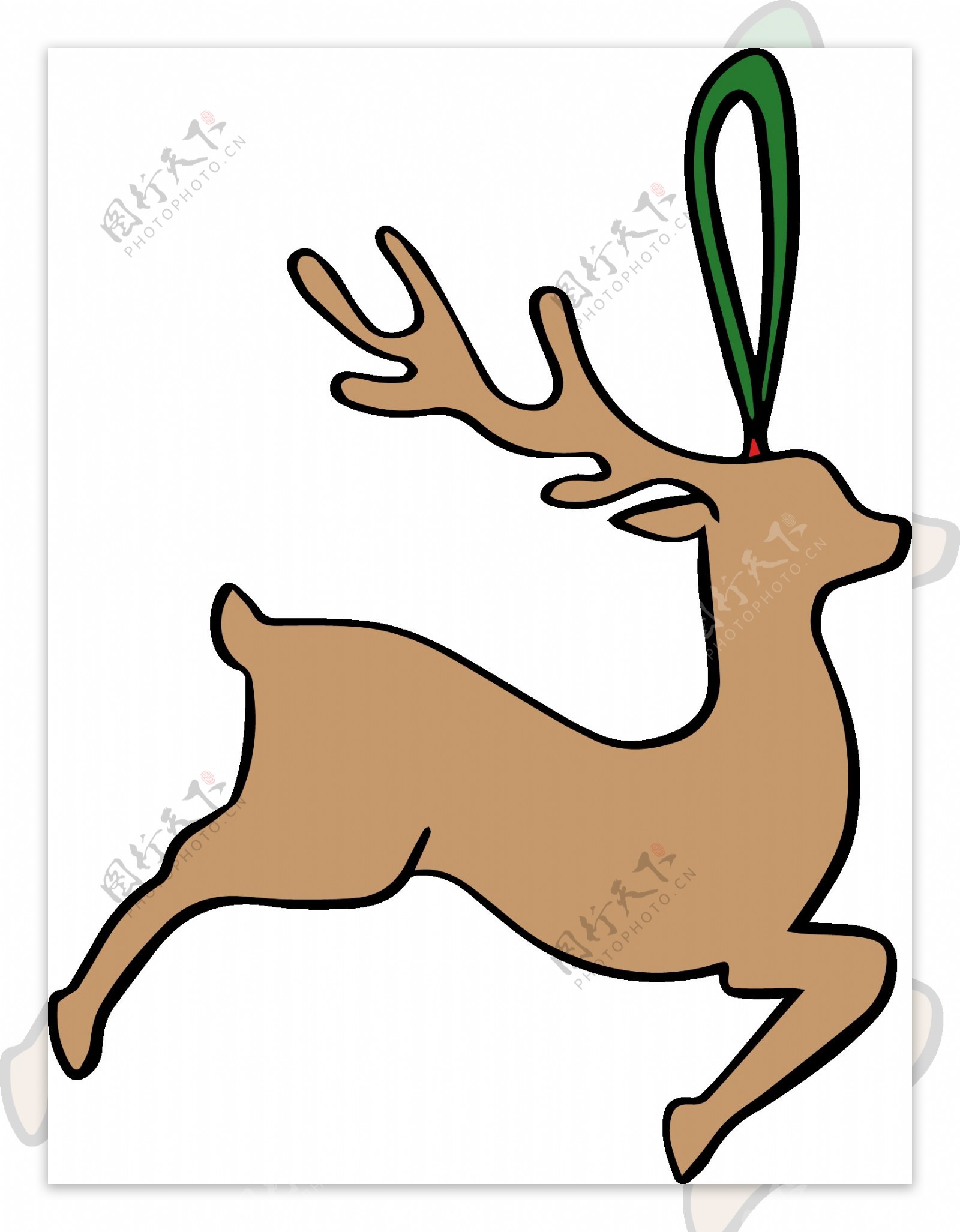 卡通圣诞麋鹿吊件装饰元素