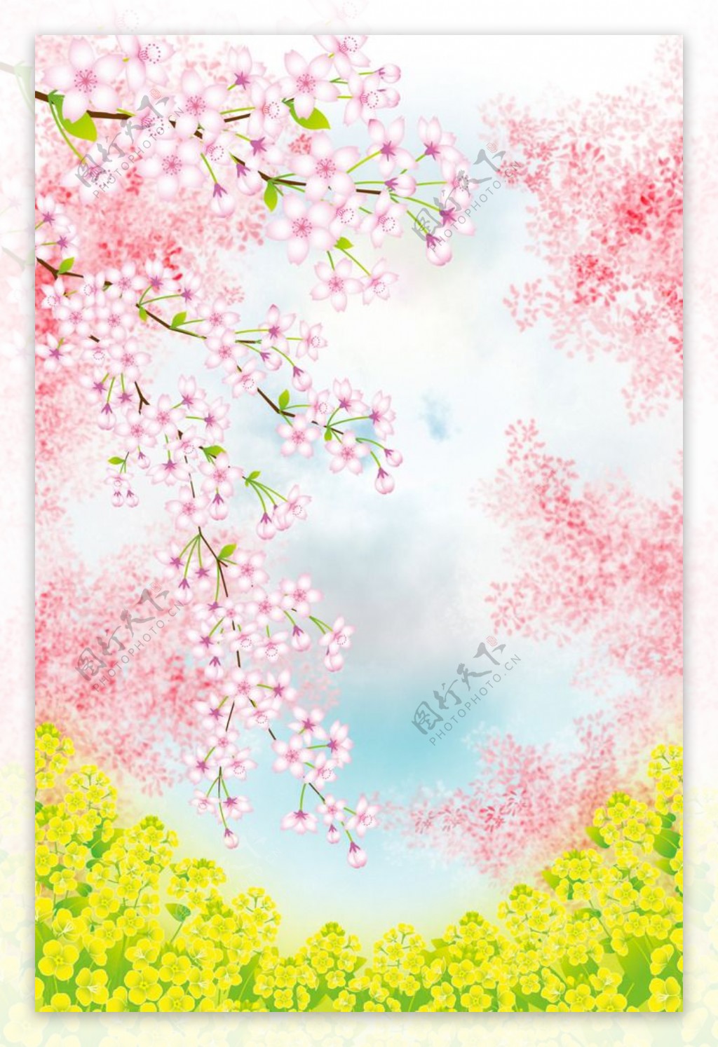 日式花朵樱花背景